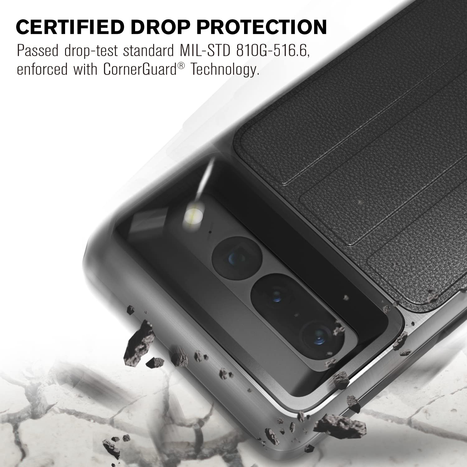 vCommute Wallet Case Compatible with Google Pixel 7 Pro, (Military Grade Drop Protection) Flip Leather Cover Card Slot Holder with Kickstand - Space