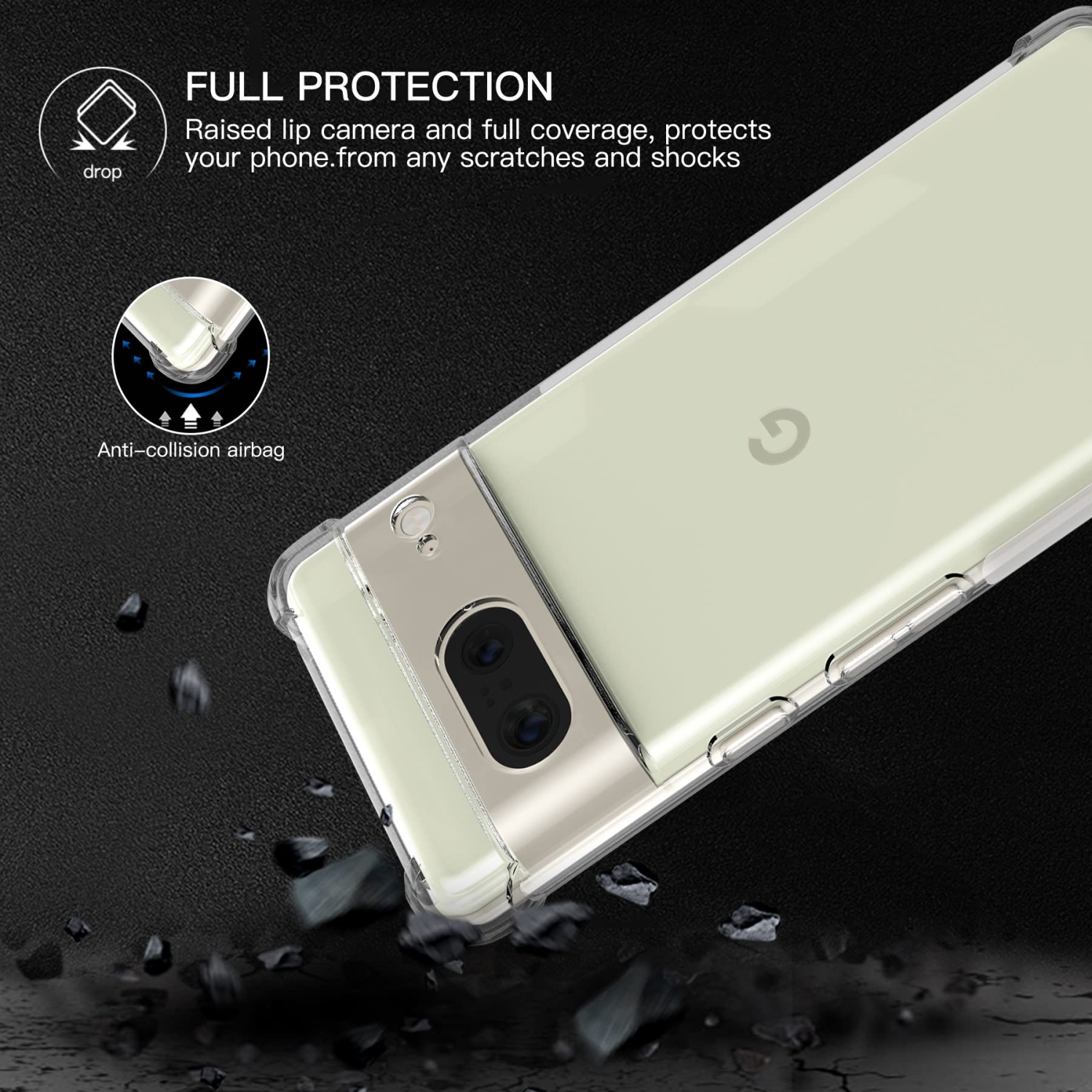 for Google Pixel 7 Case, Google Pixel 7 Case Clear, Soft TPU Slim Thin Transparent Case for Pixel 7 - Clear