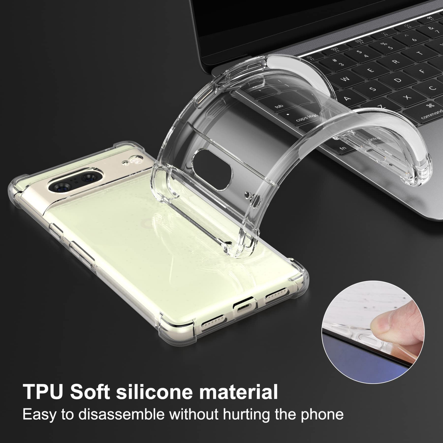 for Google Pixel 7 Case, Google Pixel 7 Case Clear, Soft TPU Slim Thin Transparent Case for Pixel 7 - Clear