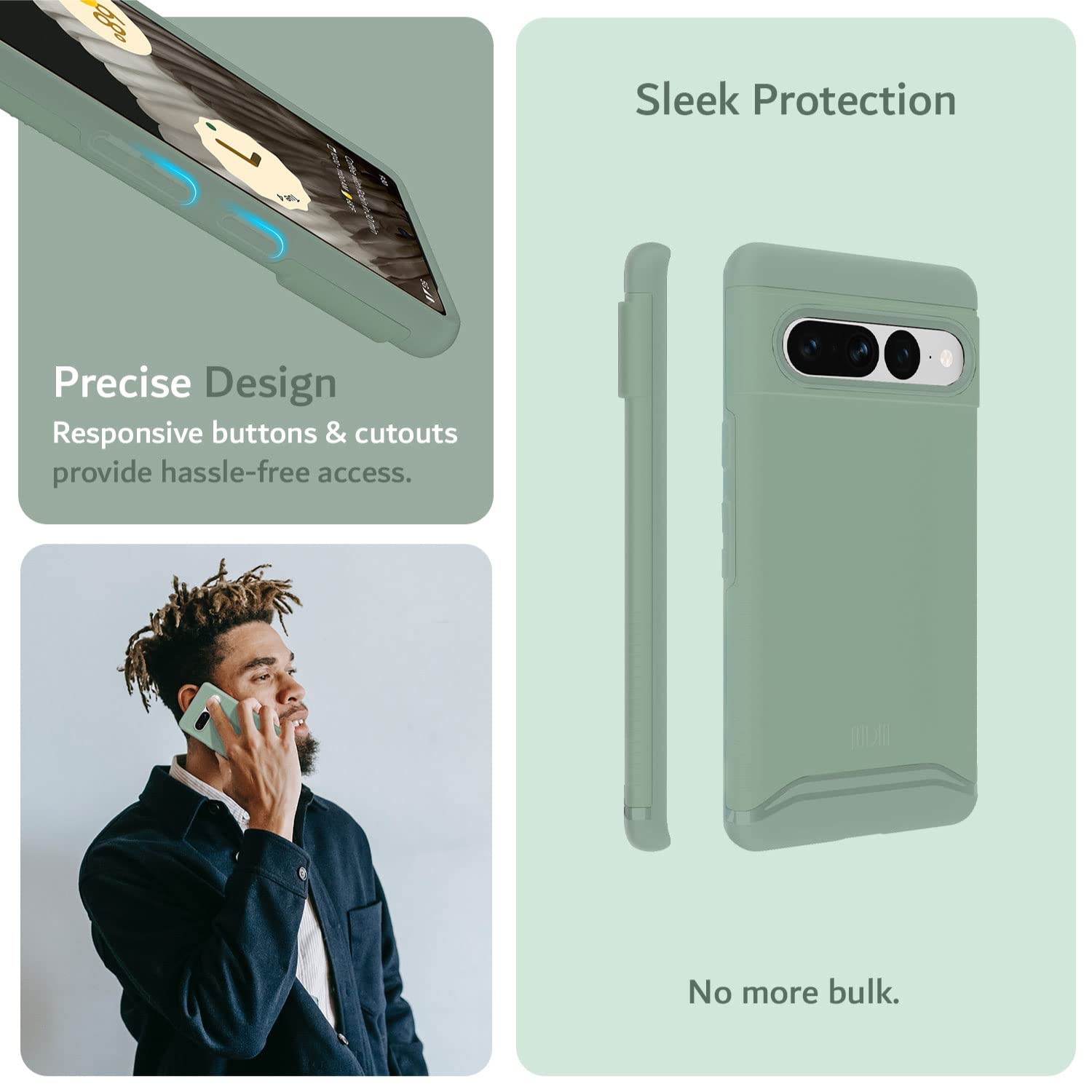 TUDIA DualShield Designed for Google Pixel 7 Pro Case, Merge Shockproof Military Grade Slim Dual Layer Heavy Duty Raised Edge Protection with mmWave