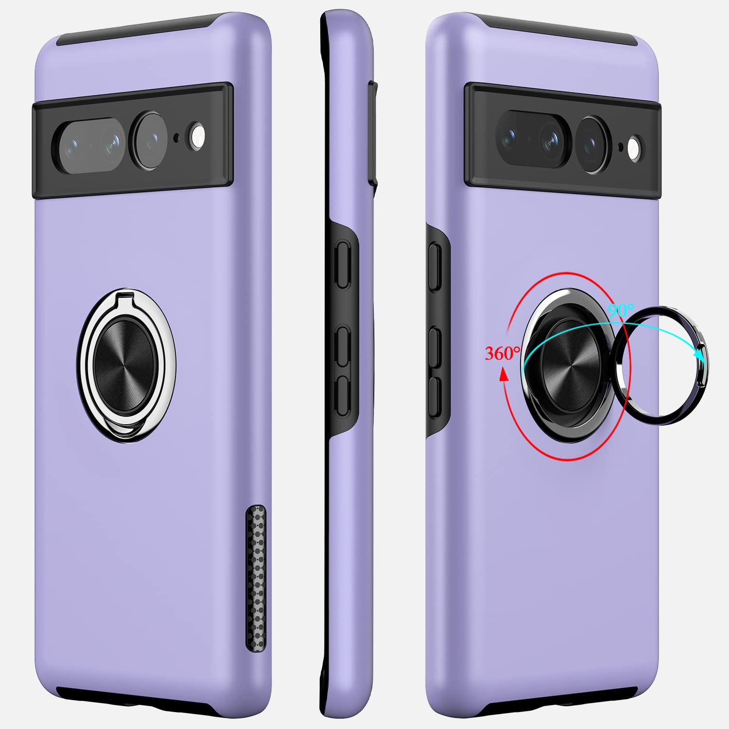 for Google Pixel 7 Pro Case,Dual Layer Military Grade Drop Protection Slim Pixel 7 Pro Kickstand Case with Hidden Ring Holder Shockproof Phone Case