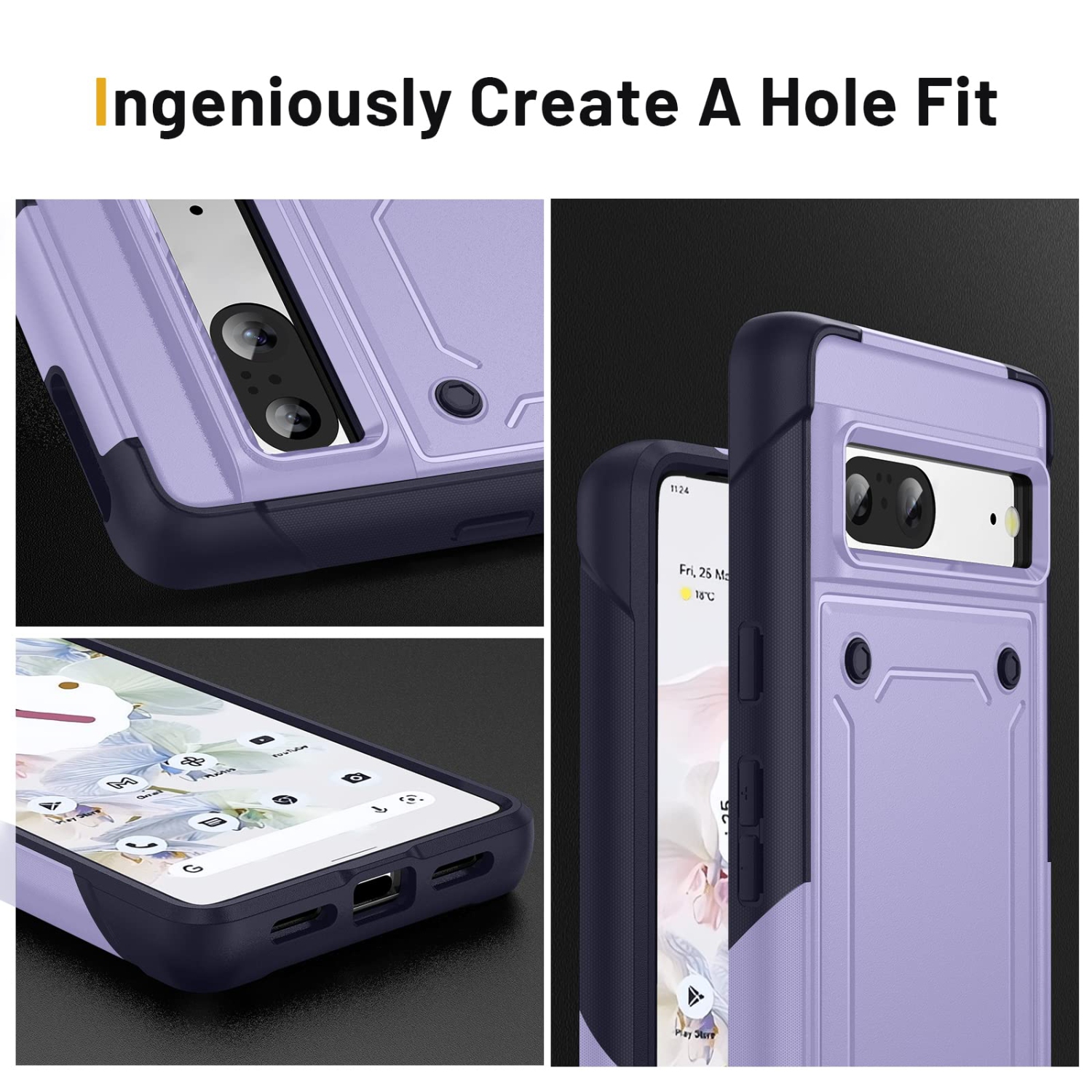 for Google Pixel 7 case with Screen Protector,Heavy Duty Protection Dual Layer Military Grade Drop Proof Cover Hard Shell Sturdy Durable Phone Case