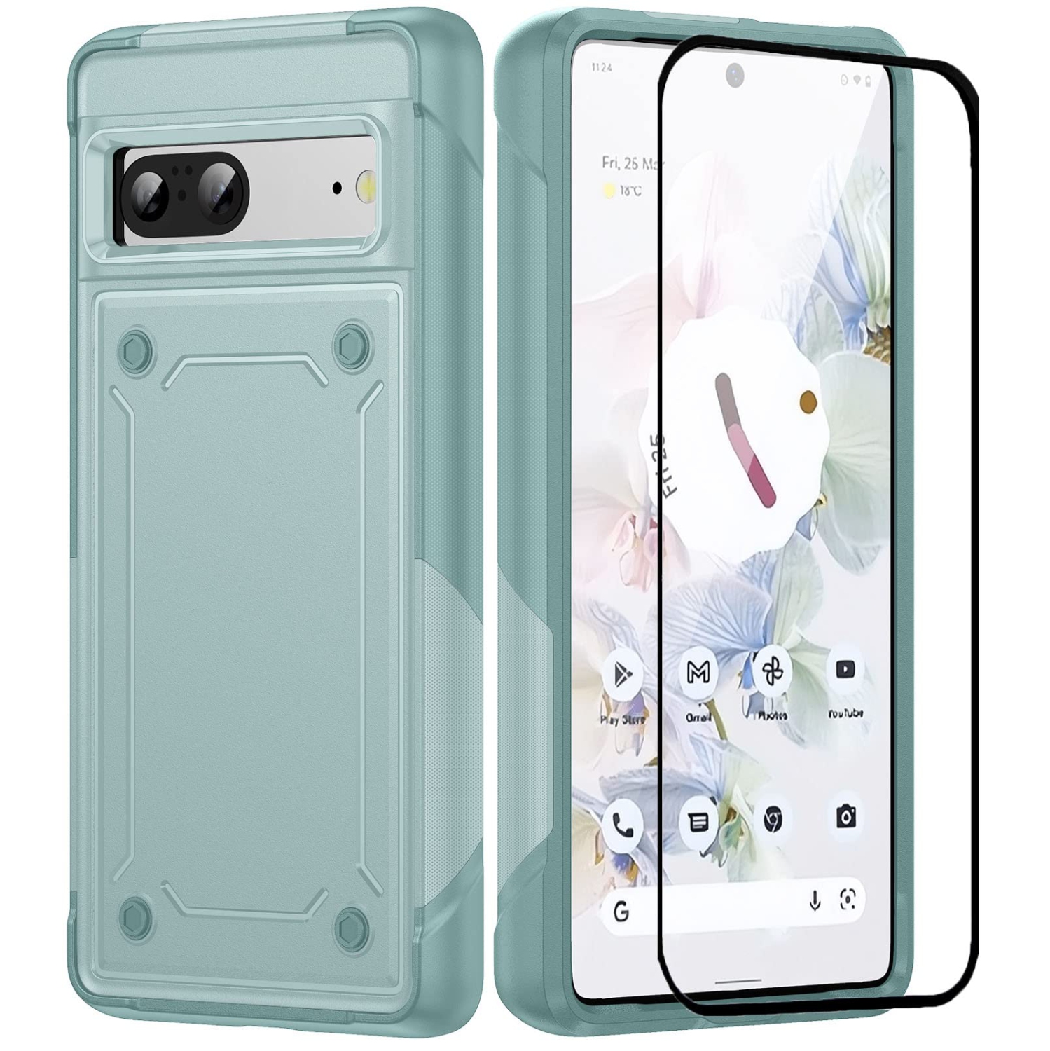Pour l’étui Pixel 7 de Google avec protecteur d’écran, robuste, protection double couche, protection de qualité militaire, coque rigide, robuste,