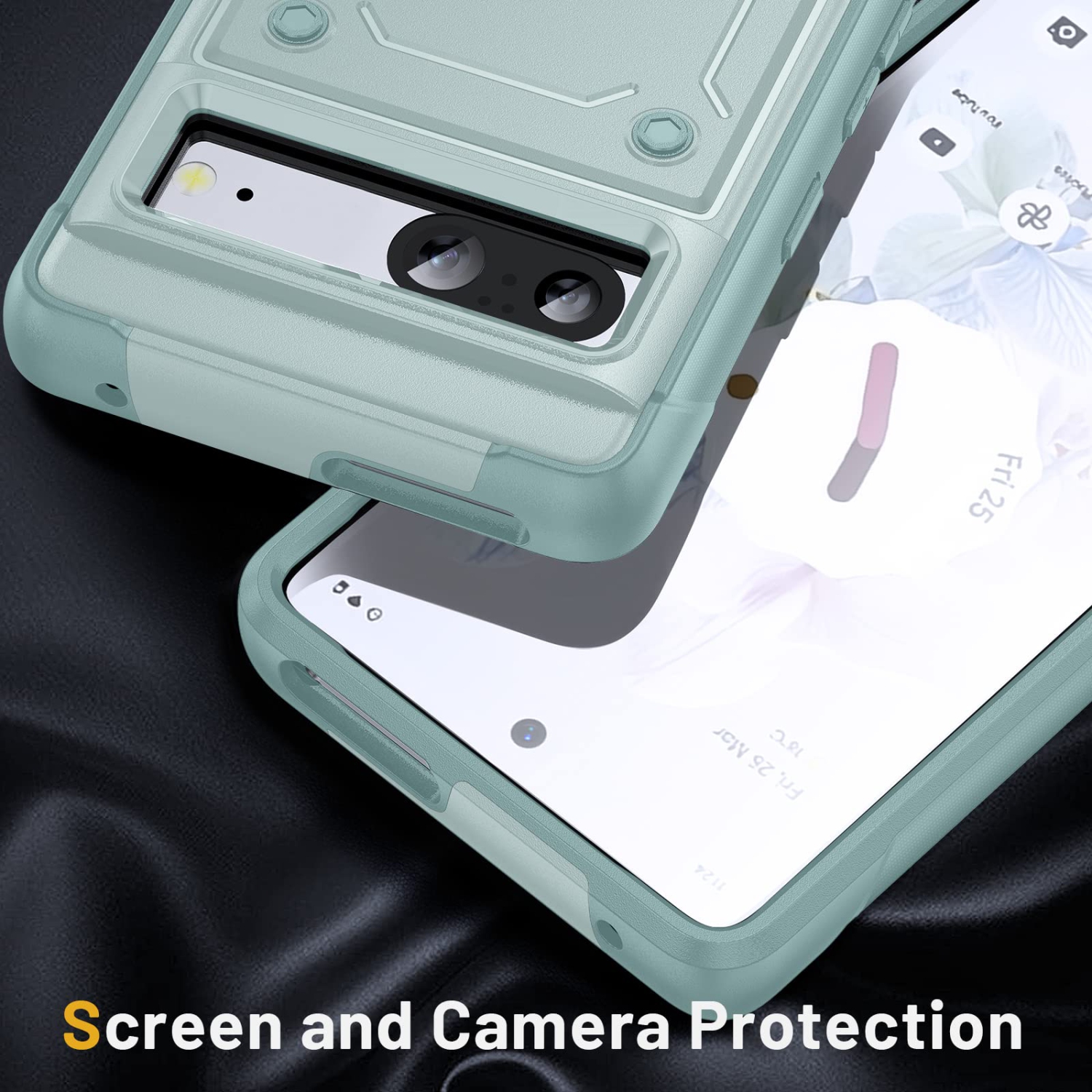 Pour l’étui Pixel 7 de Google avec protecteur d’écran, robuste, protection double couche, protection de qualité militaire, coque rigide, robuste,