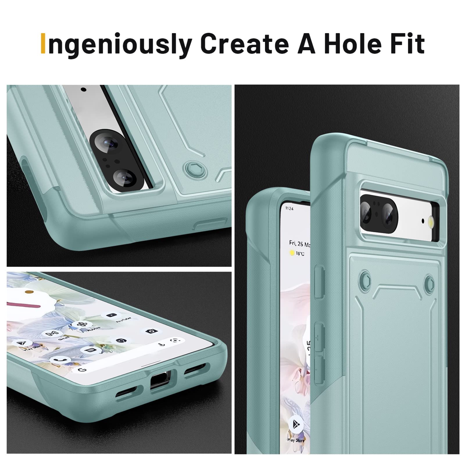 Pour l’étui Pixel 7 de Google avec protecteur d’écran, robuste, protection double couche, protection de qualité militaire, coque rigide, robuste,