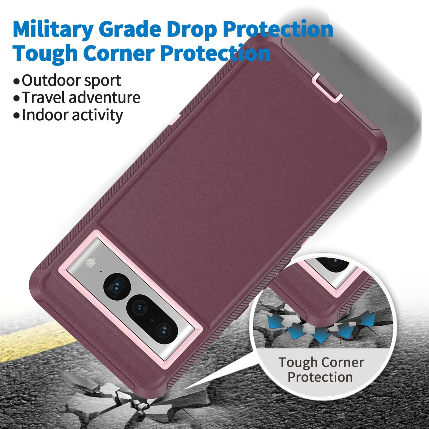 Defender Case for Google Pixel 7 Pro 5G, Heavy Duty Shockproof Dustproof 3 in 1 Rugged Protective Bumper Phone Cover for Pixel 7 Pro 5G