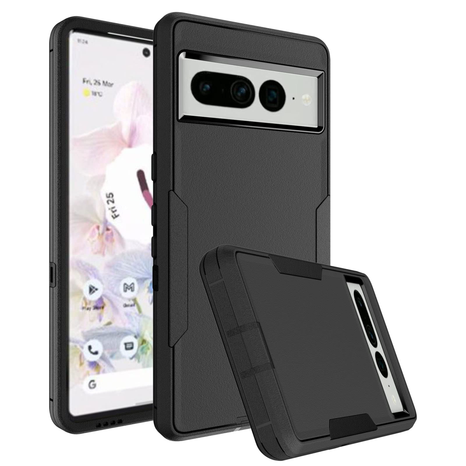 Google Pixel 7 Pro Case, Pixel7 Pro Phone Case with Dust-Proof Port Cover, Full Body Protection Rubber Protective Case for Google Pixel 7 Pro,