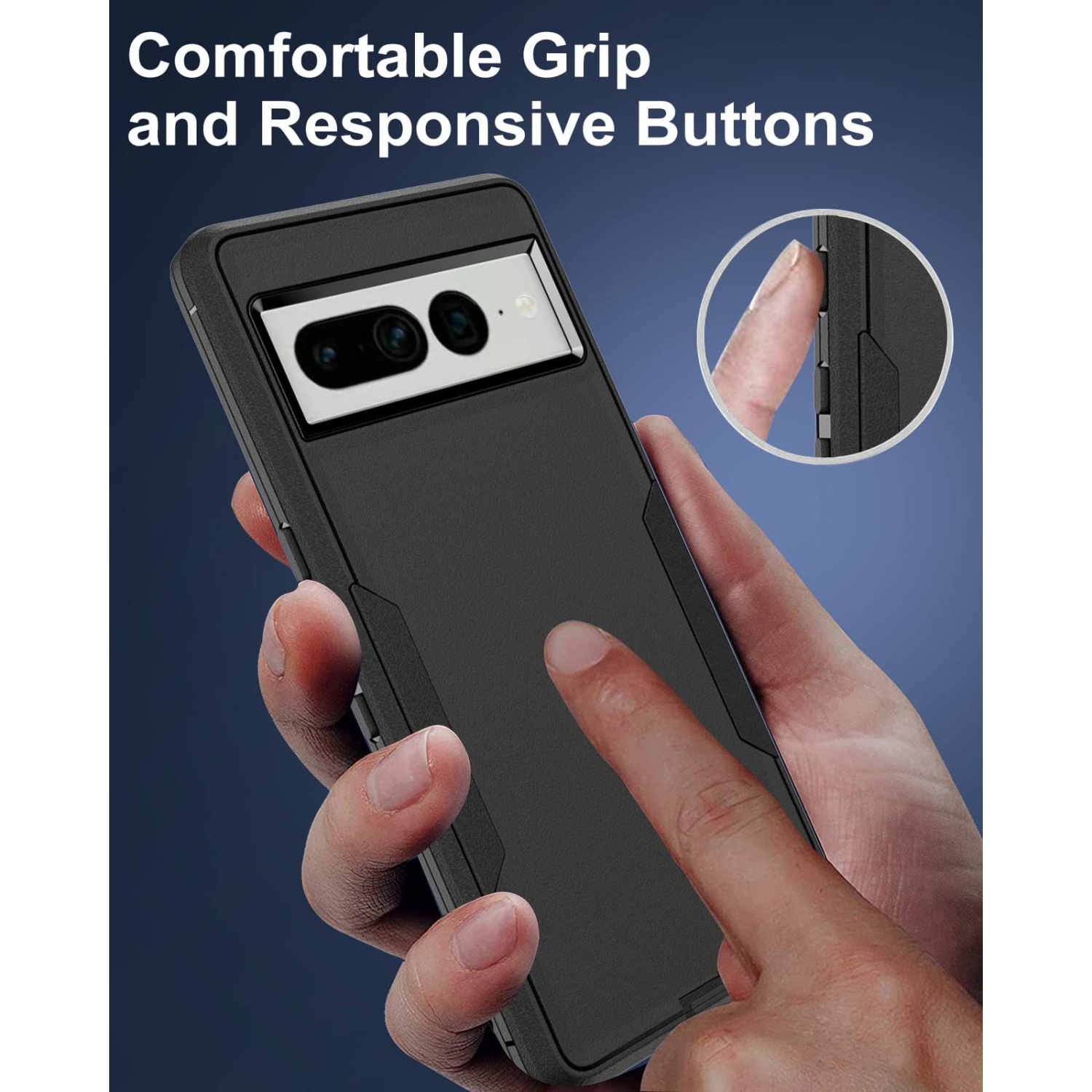 Google Pixel 7 Pro Case, Pixel7 Pro Phone Case with Dust-Proof Port Cover, Full Body Protection Rubber Protective Case for Google Pixel 7 Pro,