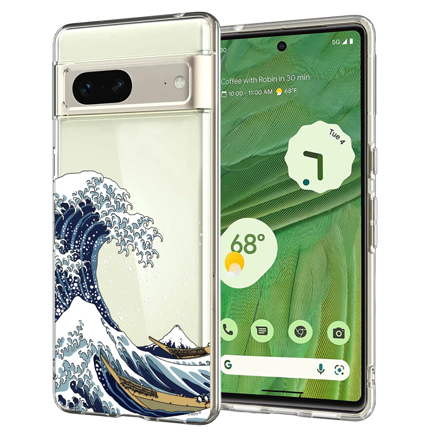 Pixel 7 Case Clear with Design Soft TPU Shock Absorption Slim Embossed Pattern Protective Back Cover for Pixel 7 6.3inch