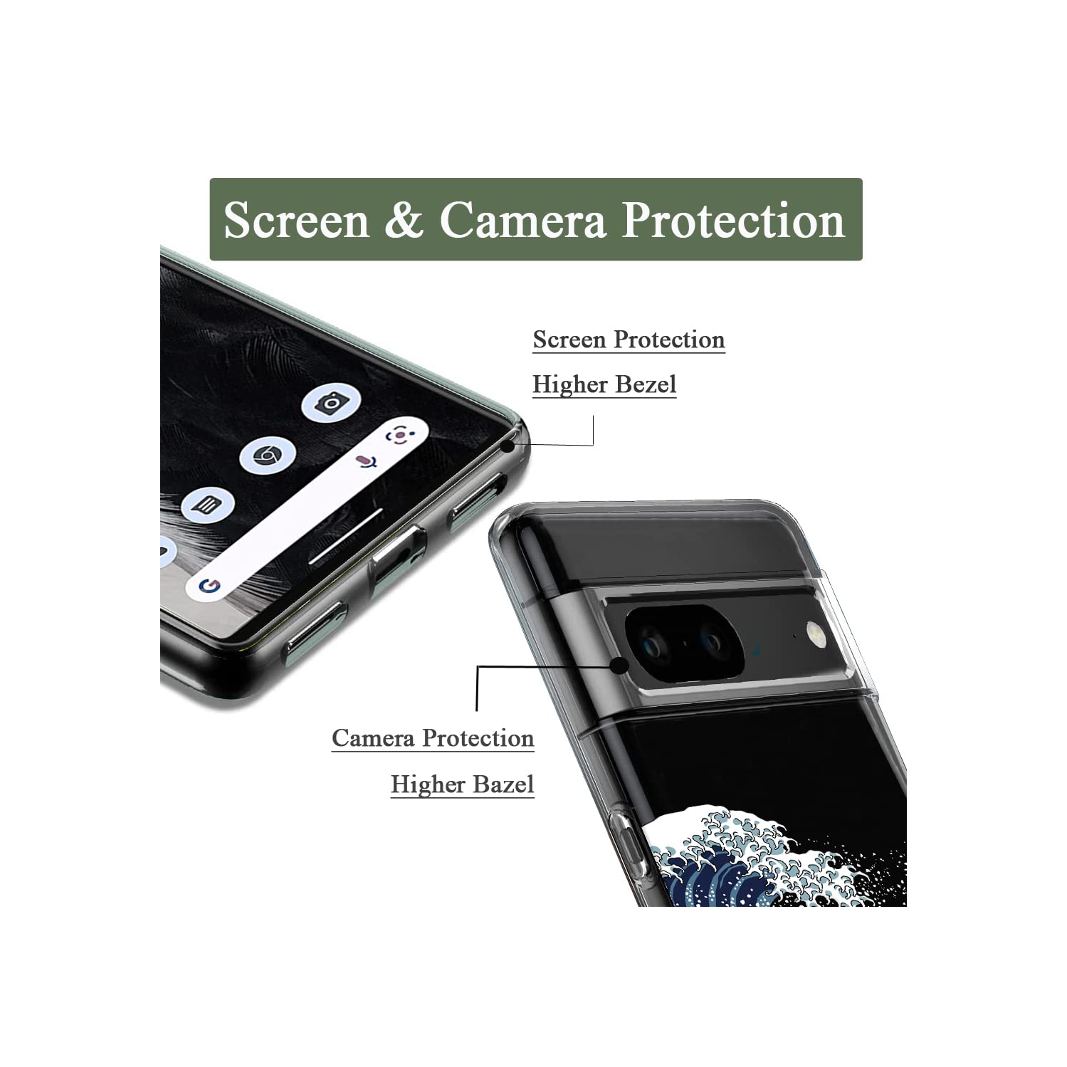 Pixel 7 Case Clear with Design Soft TPU Shock Absorption Slim Embossed Pattern Protective Back Cover for Pixel 7 6.3inch