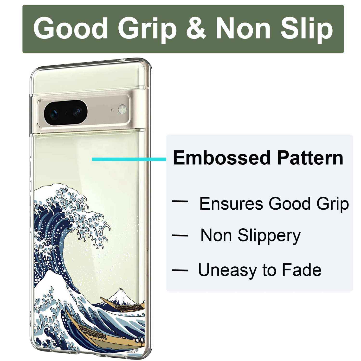 Pixel 7 Case Clear with Design Soft TPU Shock Absorption Slim Embossed Pattern Protective Back Cover for Pixel 7 6.3inch