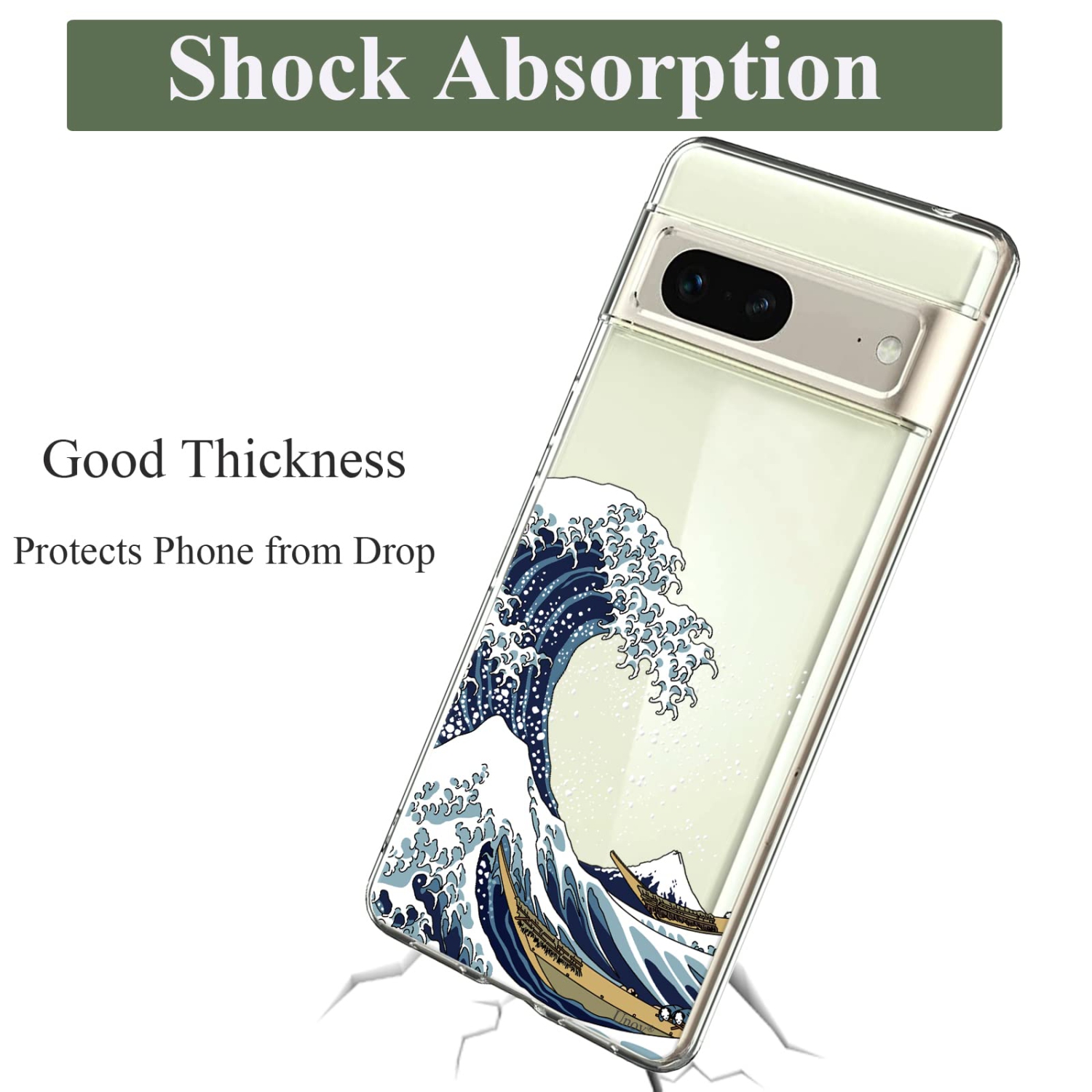 Pixel 7 Case Clear with Design Soft TPU Shock Absorption Slim Embossed Pattern Protective Back Cover for Pixel 7 6.3inch