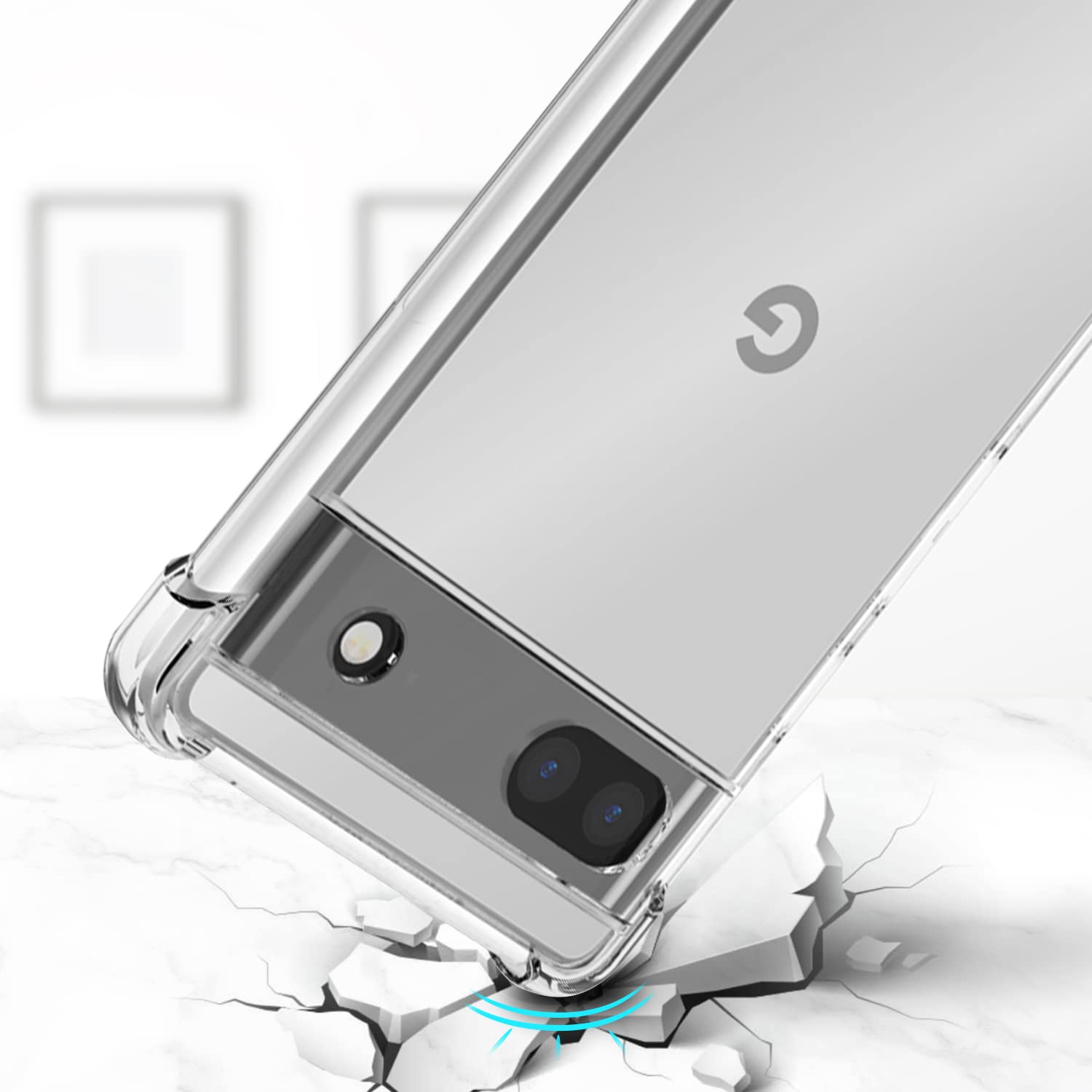 for Google Pixel 7 Case with Tempered Glass Screen Protector,Clear Design Reinforced Corners Slim Fit Soft Flexible TPU Shockproof Protective Phone