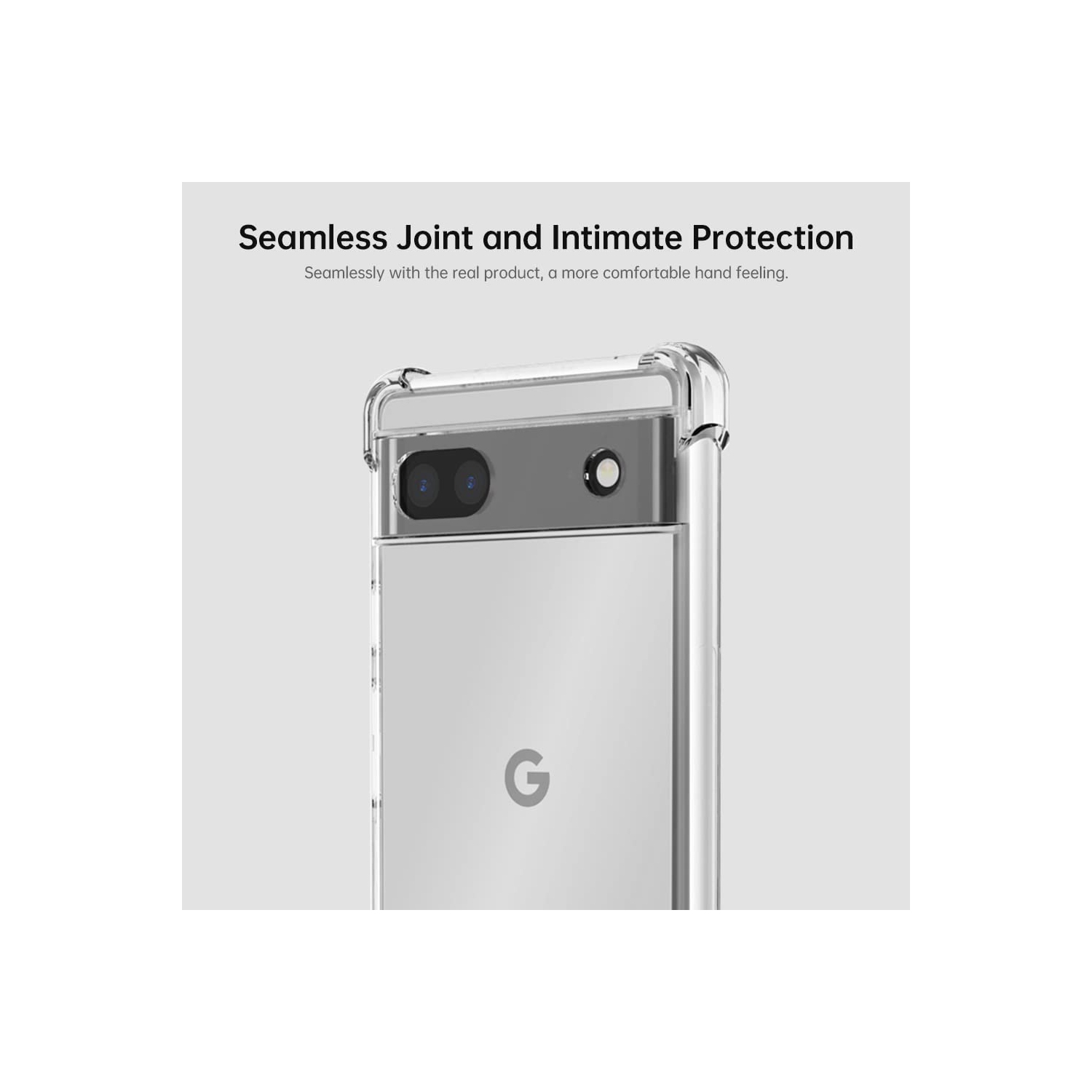 for Google Pixel 7 Case with Tempered Glass Screen Protector,Clear Design Reinforced Corners Slim Fit Soft Flexible TPU Shockproof Protective Phone
