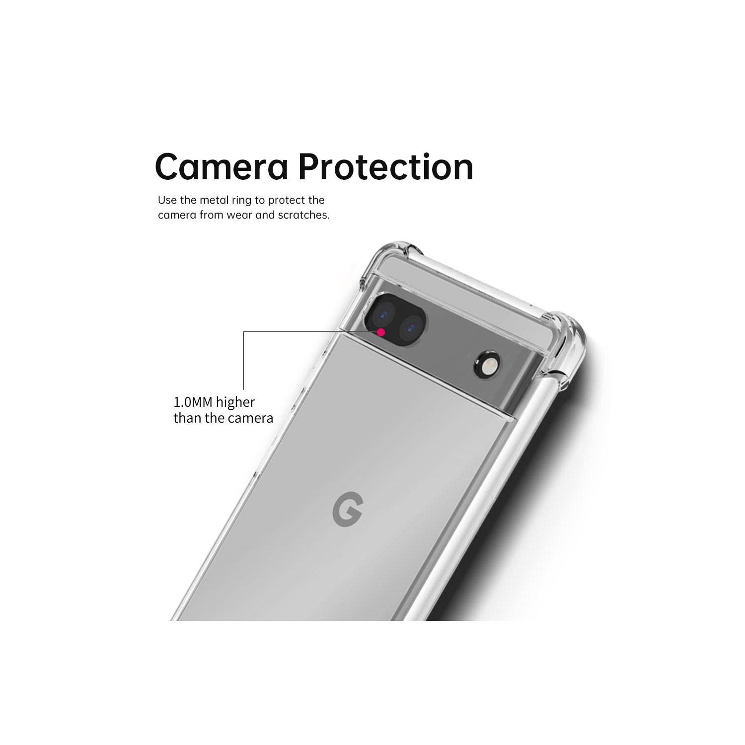 for Google Pixel 7 Case with Tempered Glass Screen Protector,Clear Design Reinforced Corners Slim Fit Soft Flexible TPU Shockproof Protective Phone