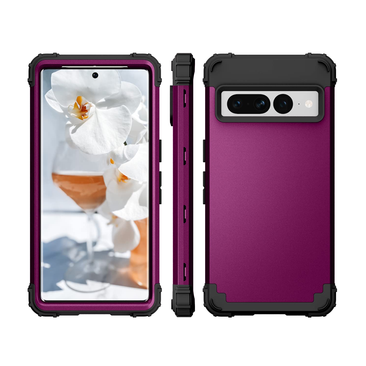 for Google Pixel 7 Pro Rugged Case with Tempered Glass Screen Protector,Heavy Duty Shockproof Protective Case Anti-Drop for Google Pixel 7 Pro