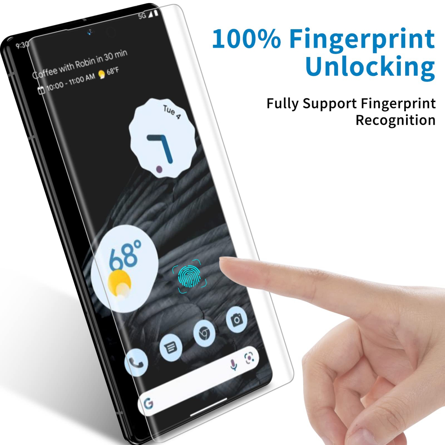 3+2 Pack For Google Pixel 7 Pro Screen Protector Screen Protector Full Tempered Glass Shield and Camera Lens Protector, 3D Curved Glass Film 9H