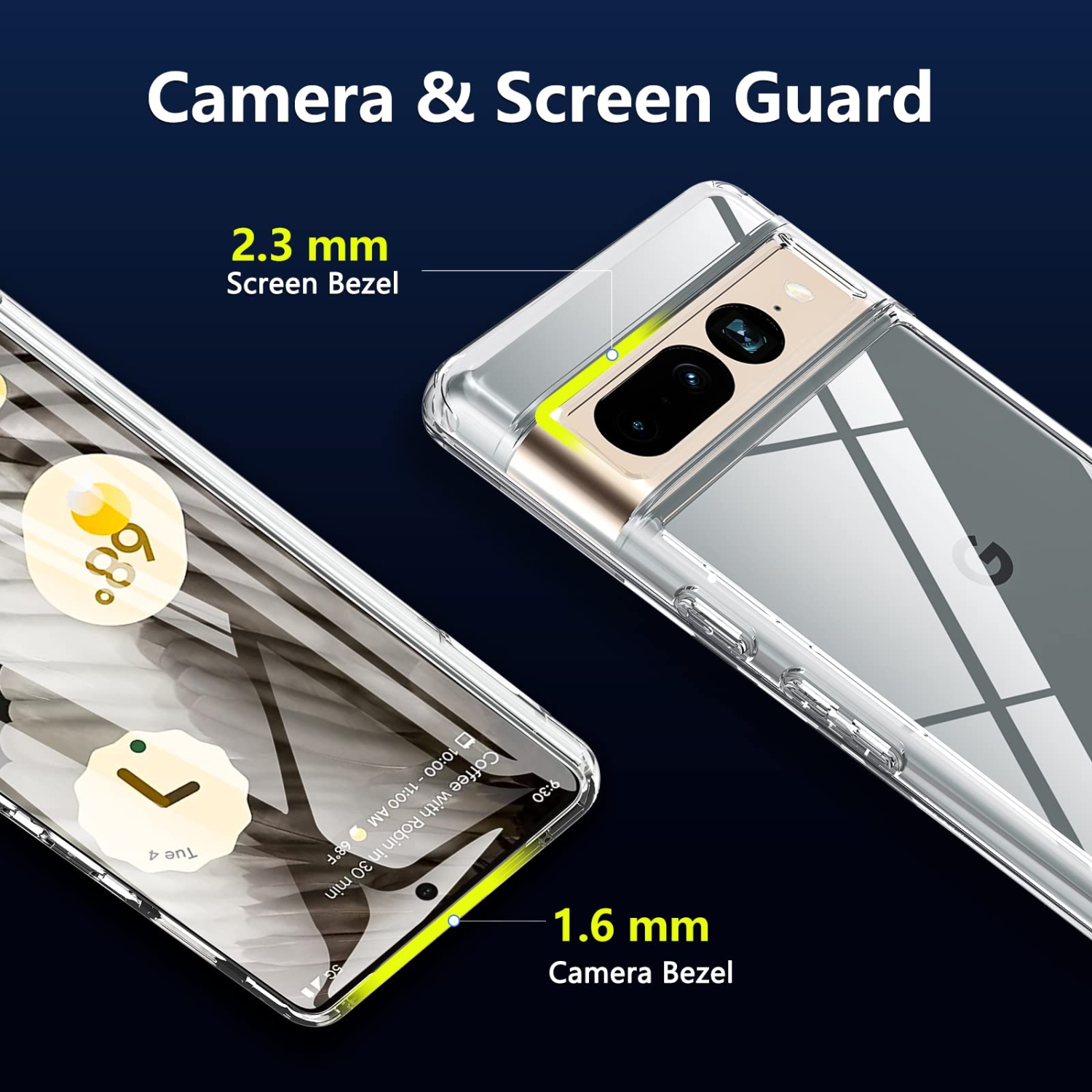 ottpluscase Crystal Clear Series for Google Pixel 7 Pro Case, Pixel 7 Pro Phone Case Transparent Rugged Tough Shockproof Slim Case Hard PC