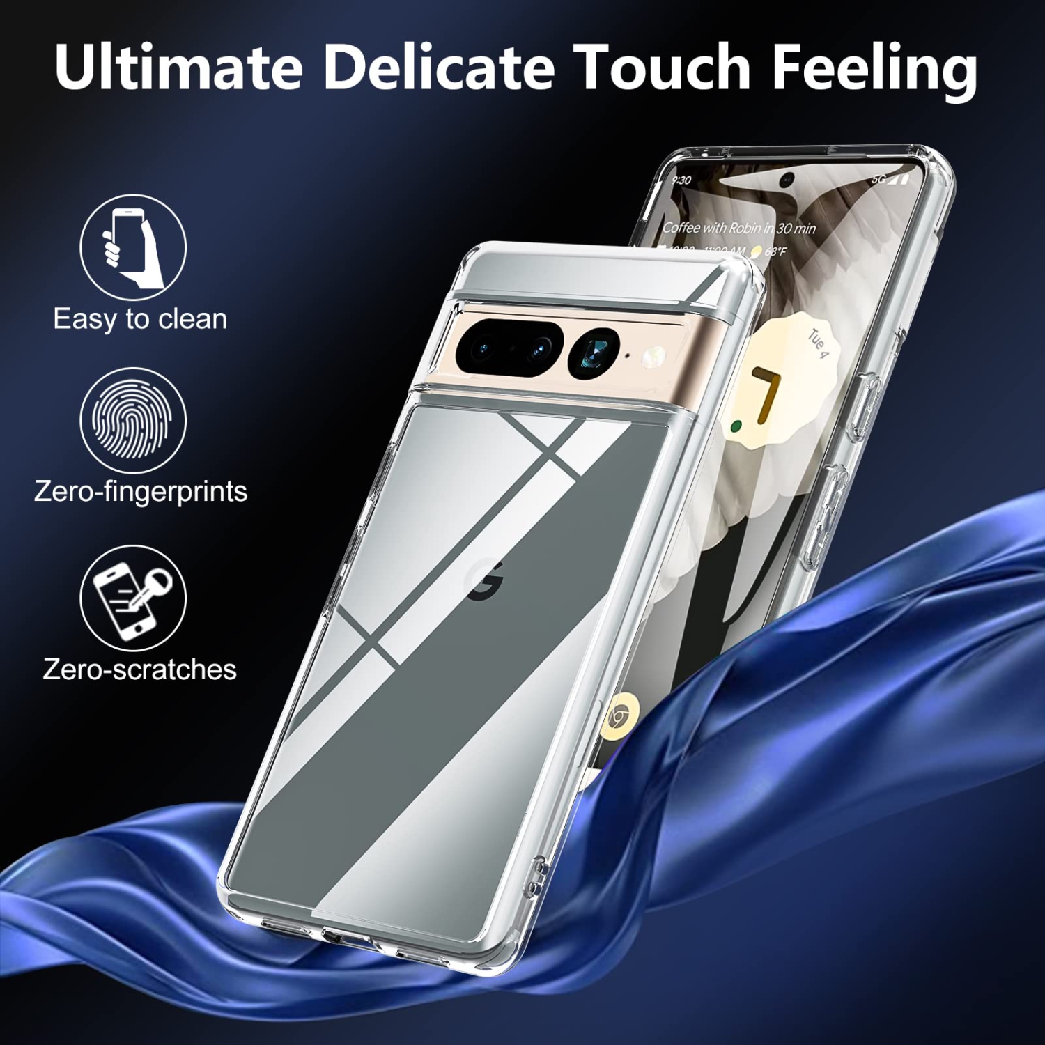 ottpluscase Crystal Clear Series for Google Pixel 7 Pro Case, Pixel 7 Pro Phone Case Transparent Rugged Tough Shockproof Slim Case Hard PC