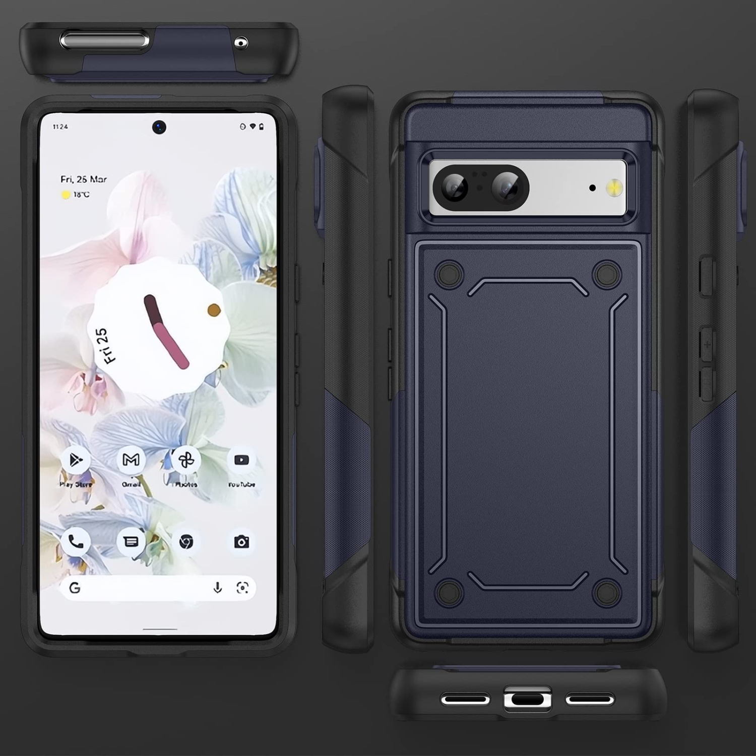 Pour l’étui Pixel 7 de Google avec protecteur d’écran, robuste, protection double couche, protection de qualité militaire, coque rigide, robuste,