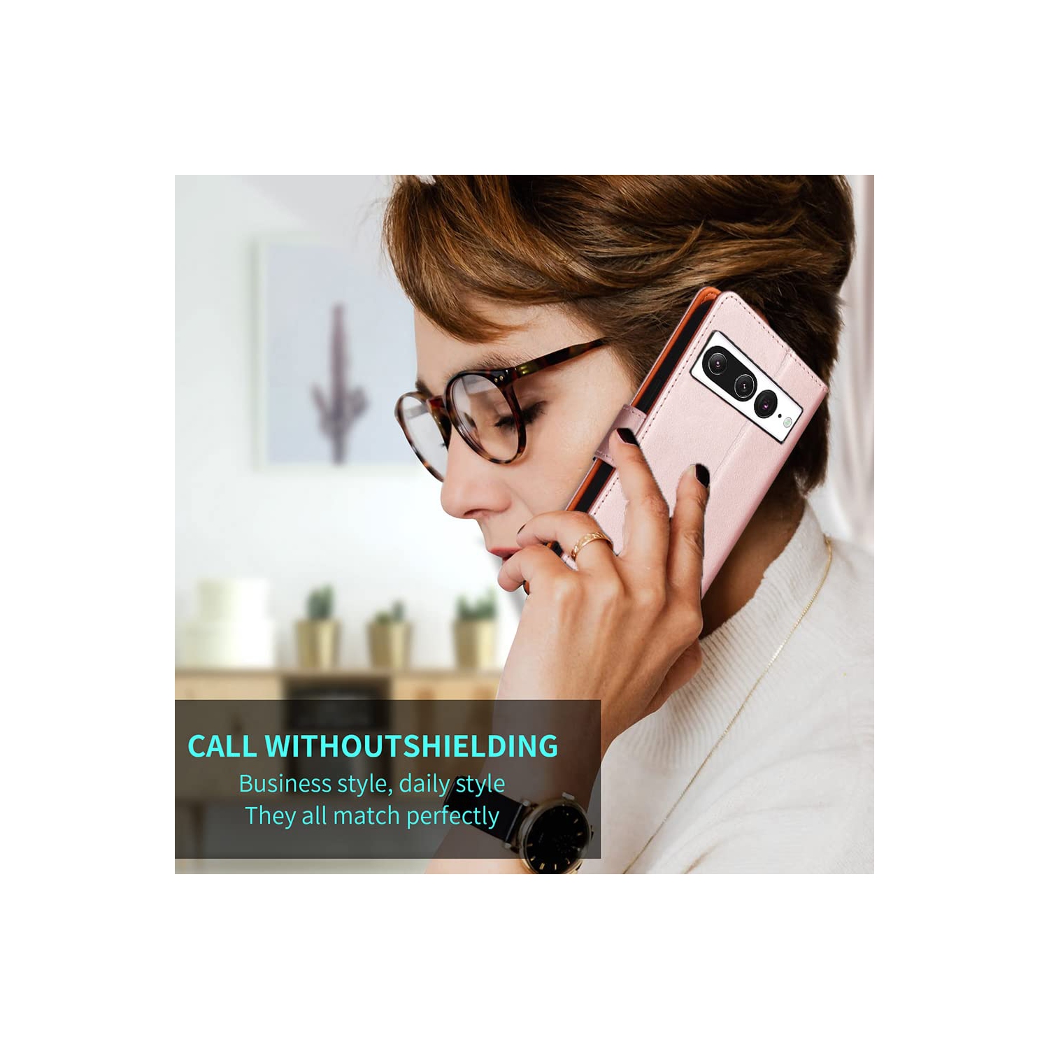 Google Pixel 7 Pro Case Wallet Genuine Leather with Anti-Theft RFID Blocking Kickstand Strong Magnetic Clasp Closure Cash Credit Card Slots