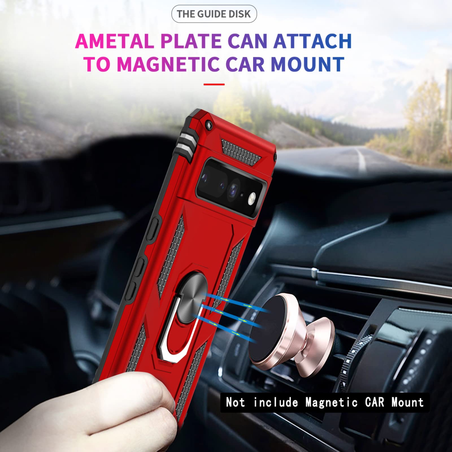 for Google Pixel 7 Pro Phone Caser, Ring Kickstand for Men Military Bumper Hard TPU Shockproof Full Body Silicone Protective Cover for Google Pixel 7