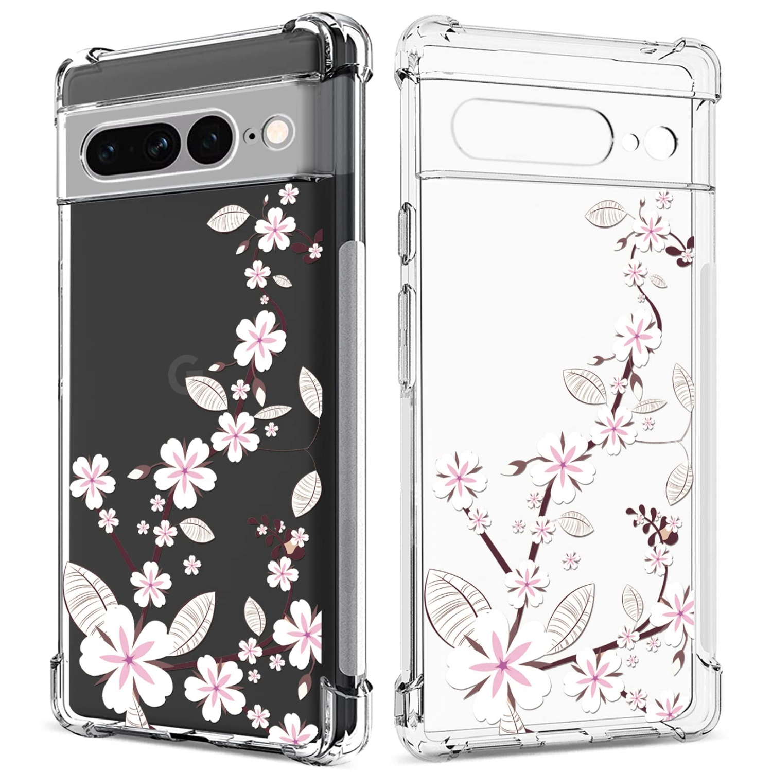 Floral Clear Case for Pixel 7 Pro for Women Girls,Pretty Phone Cover for Google Pixel 7 Pro,Flower Design Slim Flexible Transparent Drop Proof TPU
