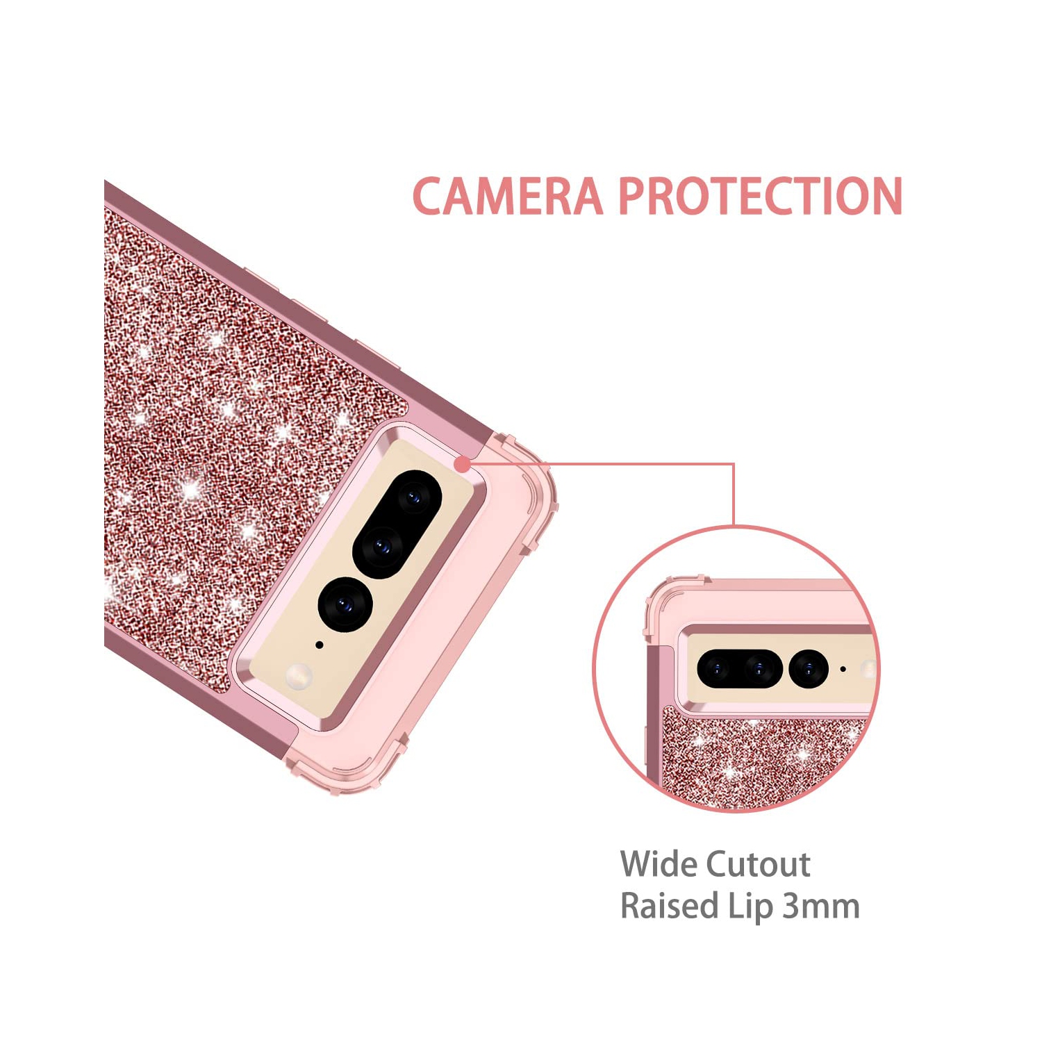 for Google Pixel 7 Pro Case Glitter Sparkly Bling Shockproof Heavy Duty Hybrid Sturdy Drop Protective Cover Women Girl Case for Google Pixel 7 Pro