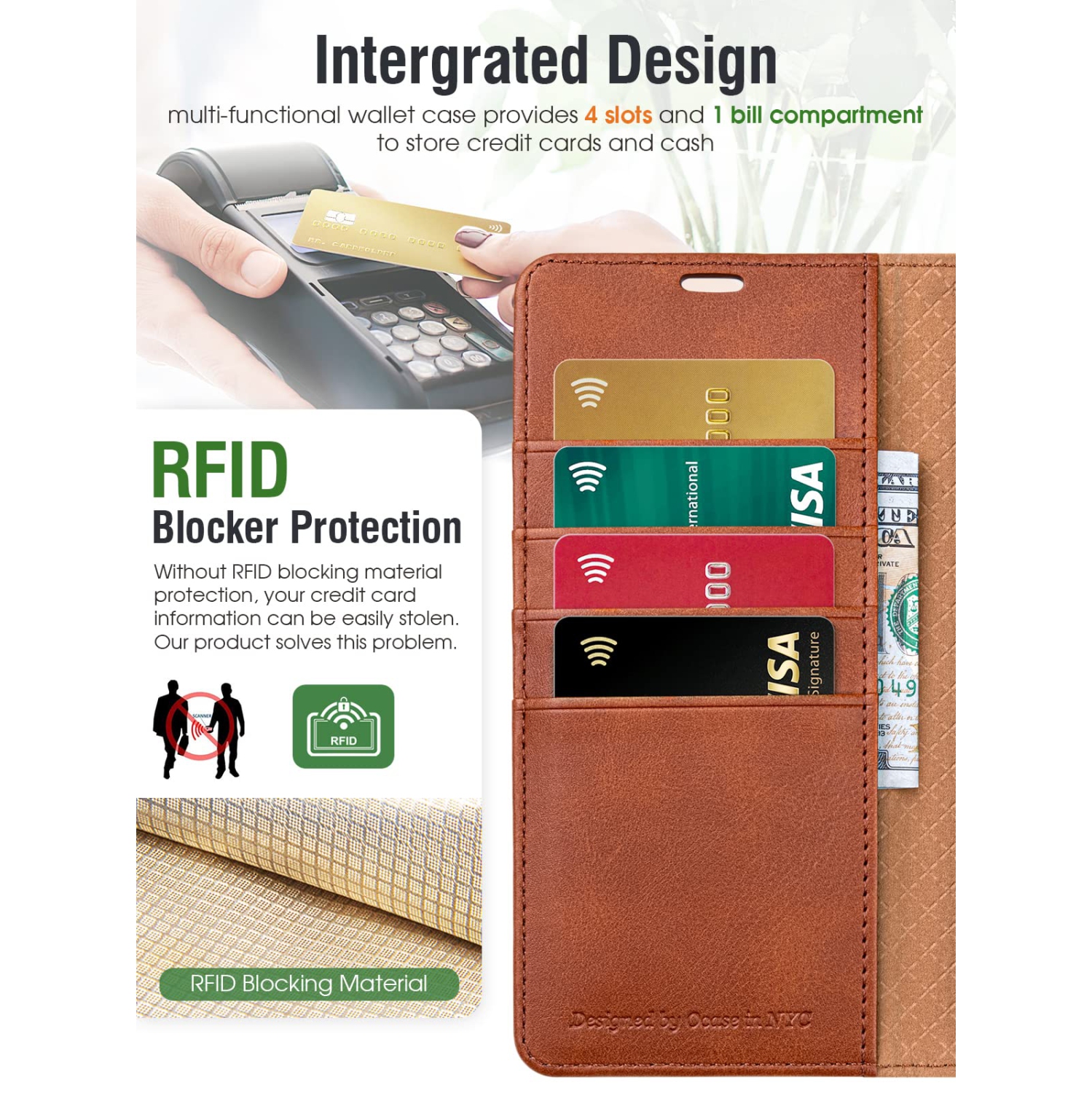 Compatible with Google Pixel 7 Pro Case Wallet, PU Leather Flip Folio Case with Card Holders RFID Blocking Kickstand Shockproof TPU Inner Shell Phone