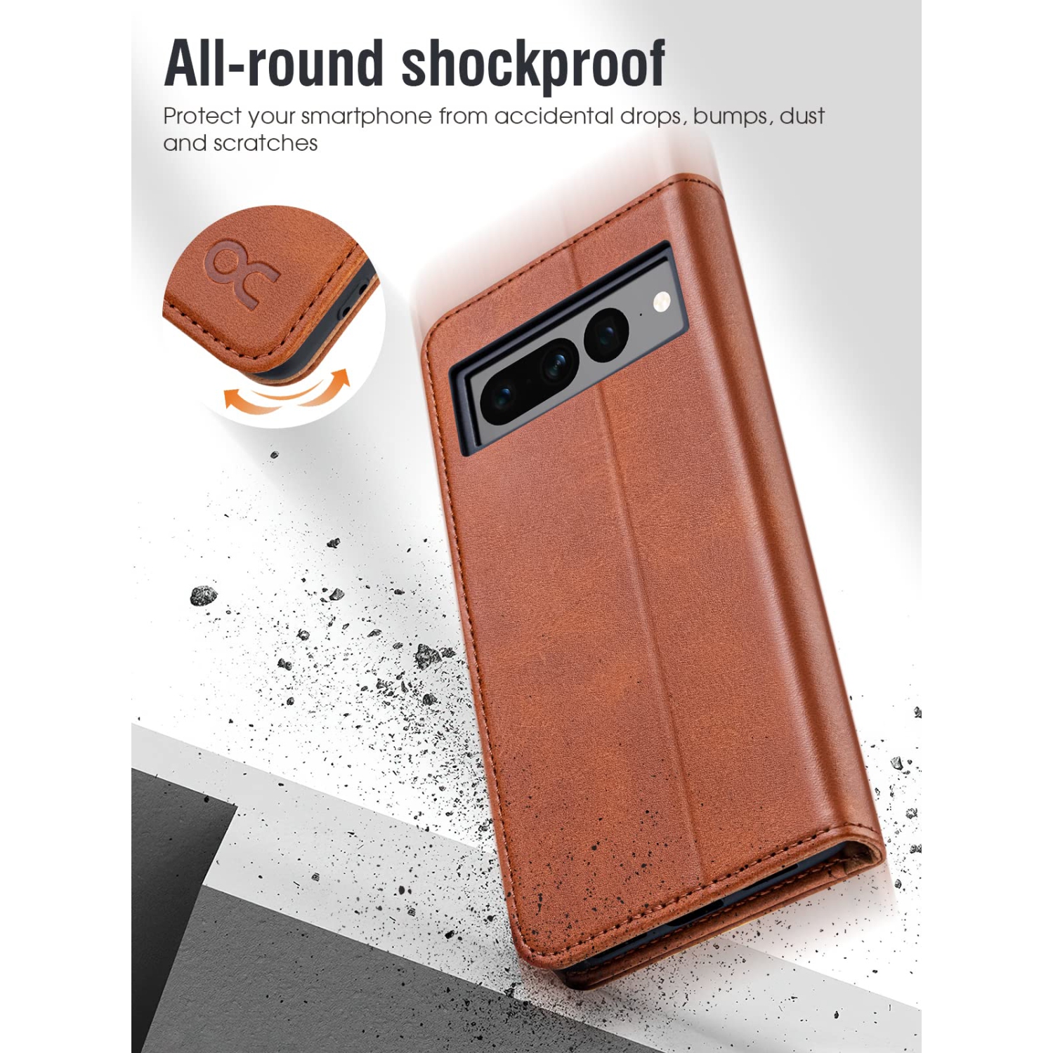 Compatible with Google Pixel 7 Pro Case Wallet, PU Leather Flip Folio Case with Card Holders RFID Blocking Kickstand Shockproof TPU Inner Shell Phone