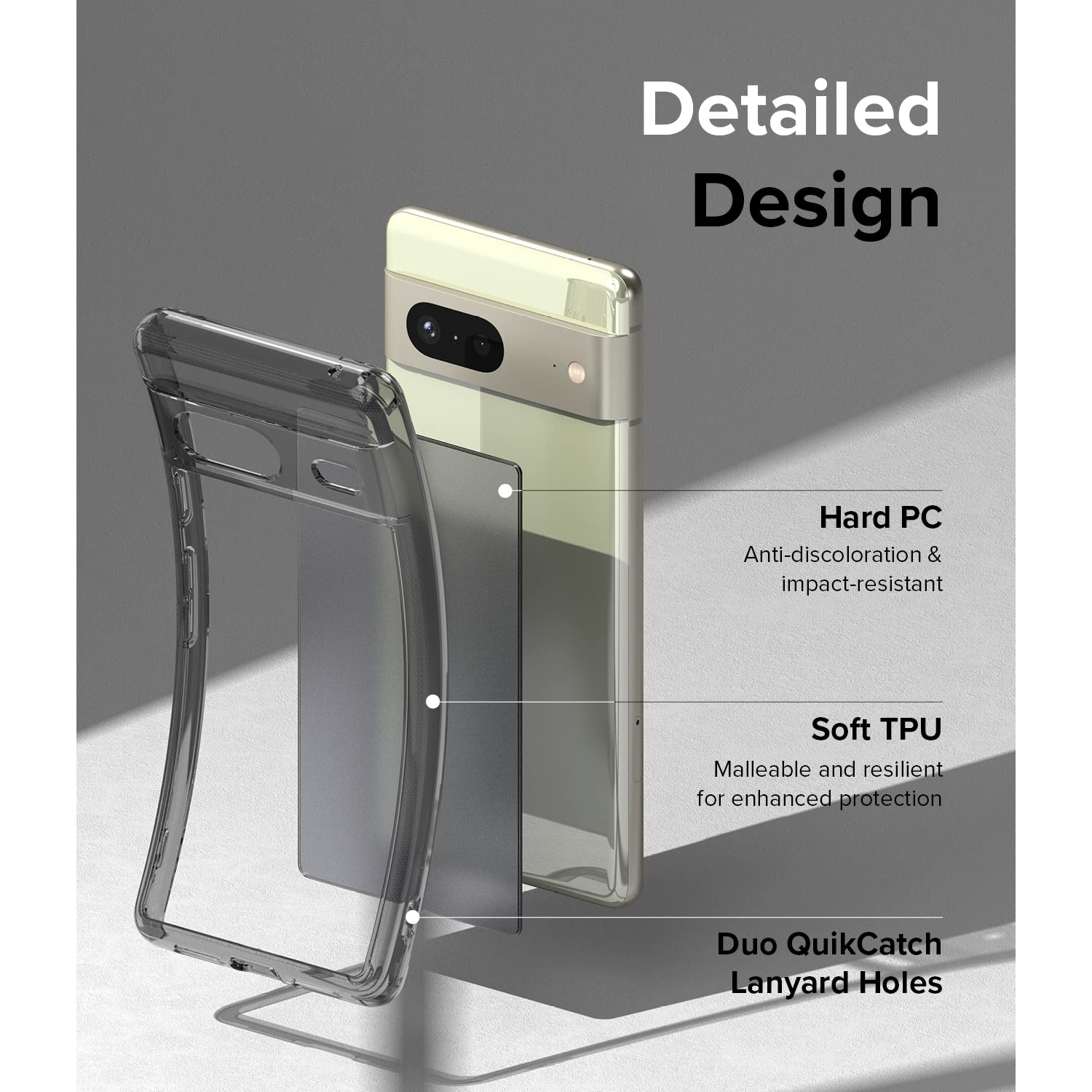 Fusion Anti-Fingerprint Technology Compatible with Google Pixel 7 Case 5G, Protective Sturdy Back Shockproof TPU Bumper Smudge Proof Cover for Women,