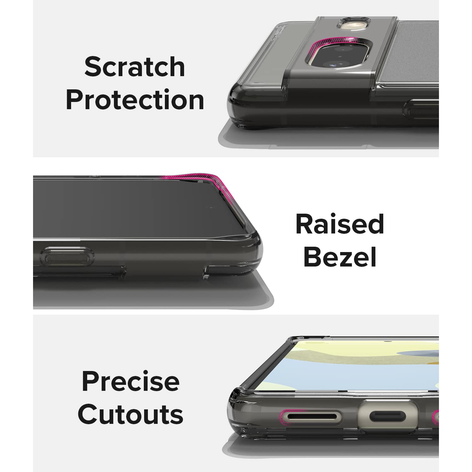 Fusion Anti-Fingerprint Technology Compatible with Google Pixel 7 Case 5G, Protective Sturdy Back Shockproof TPU Bumper Smudge Proof Cover for Women,