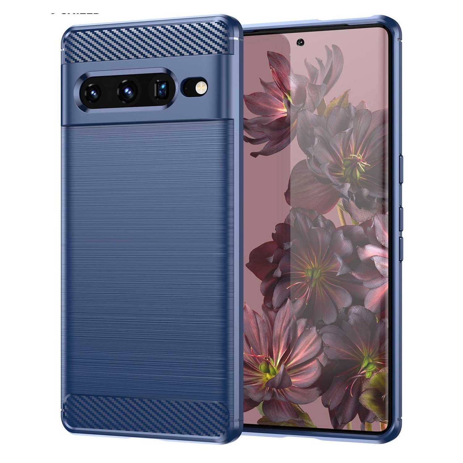 Folmeikat for Google Pixel 7 Pro Case Shock-Absorption Flexible TPU Rubber Protective Cell Phone Cover for Google Pixel 7 Pro 2022 6.7" Blue