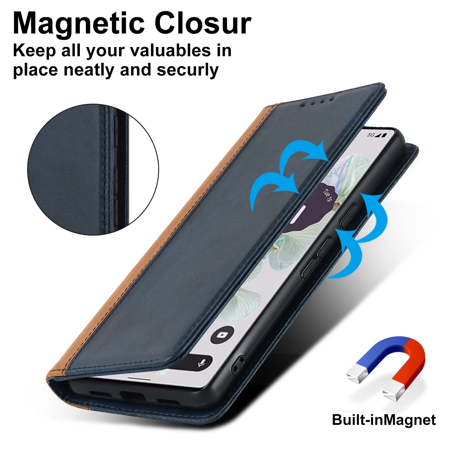 Google Pixel 7 pro 6.7 inch Wallet Case- case with Card Holder -PU Leather Cover -for Women and Men-Google Pixel 7 pro Étui Pour portefeuille Flip