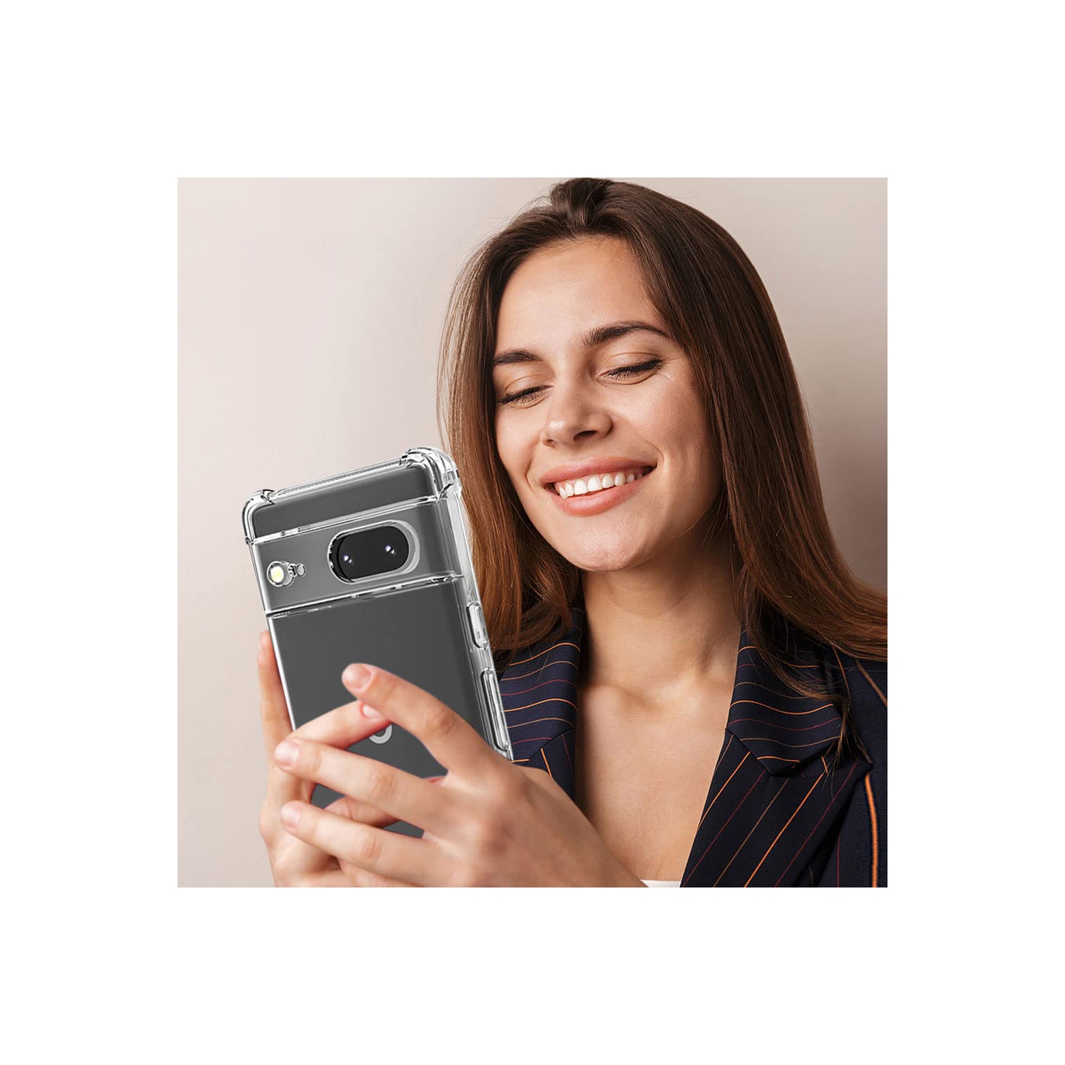 Pixel 7 Case, Google Pixel 7 Case with Screen Protector, Shockproof Crystal Clear Slim Soft Silicone TPU Protective Phone Cover for Google Pixel