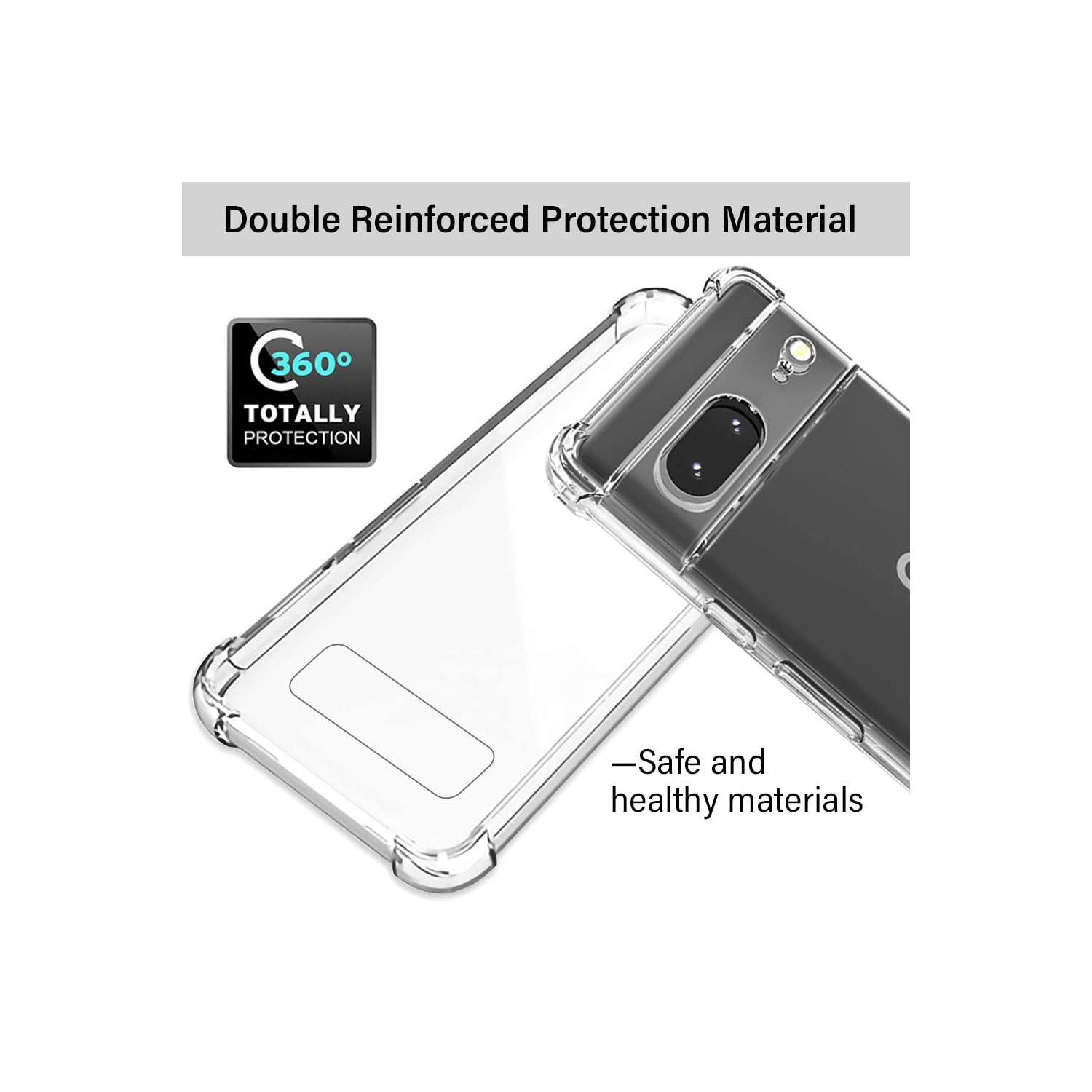 Pixel 7 Case, Google Pixel 7 Case with Screen Protector, Shockproof Crystal Clear Slim Soft Silicone TPU Protective Phone Cover for Google Pixel