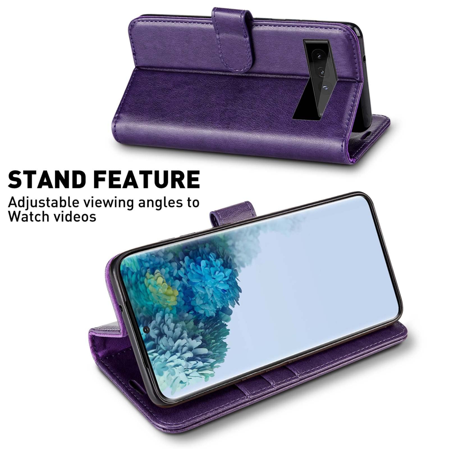 Wallet Case for Google Pixel 7 Pro, Screen Protector Included RFID Blocking Flip Folio Leather Cell Phone Cover with Credit Card Holder for Google