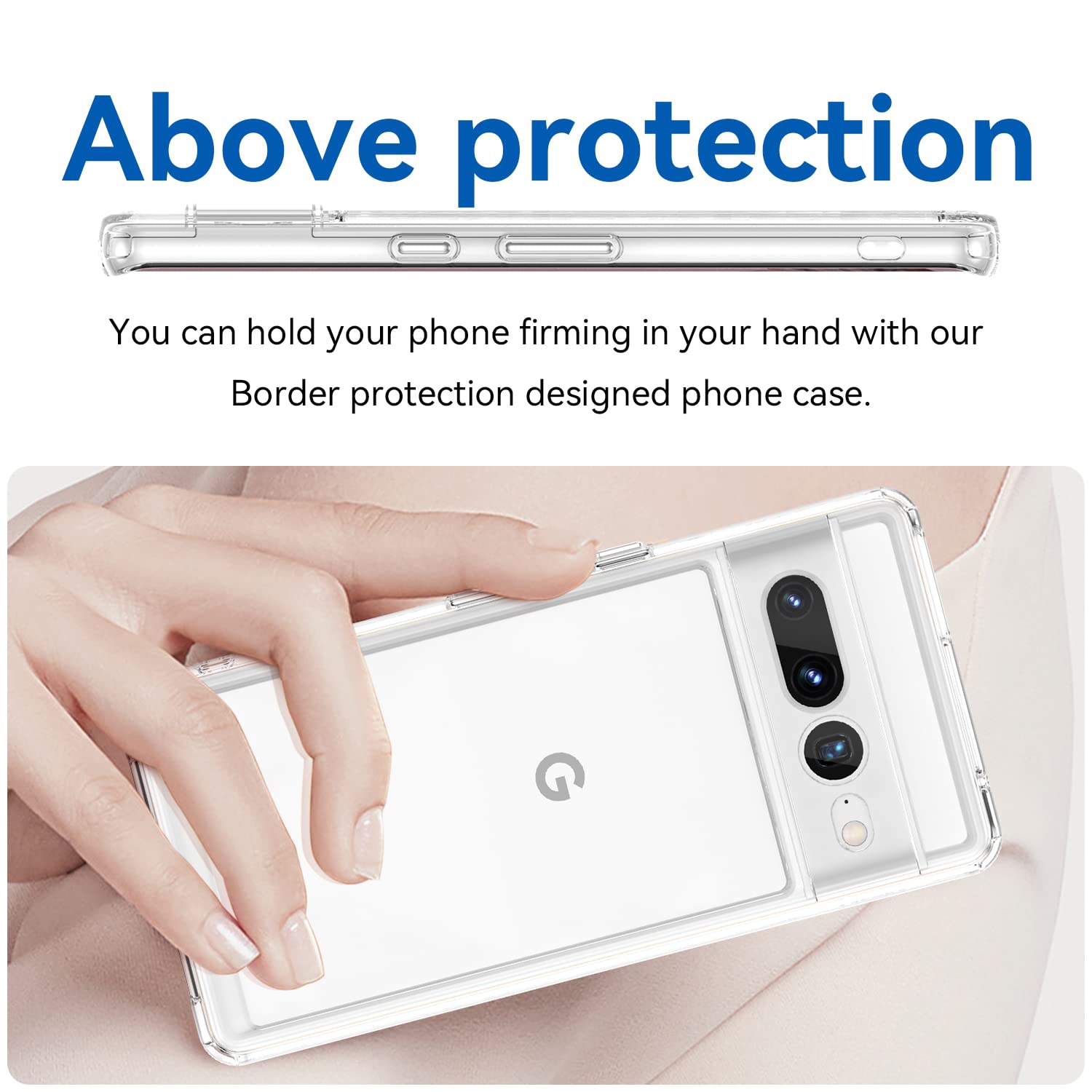 Taneny for Google Pixel 7 Pro Case,Slim Thin Lightweight Hard PC Crystal Clear Cover Soft Bumper Full Protection Shockproof Protective Phone Case for