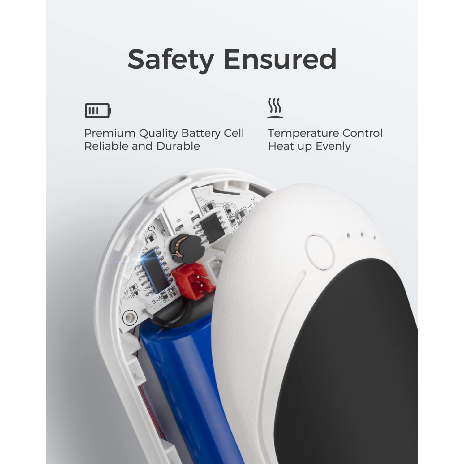 Hand Warmers Rechargeable, 1 Pack 5200mAh Electric Portable Pocket Warmer/Power Bank, Heat Therapy Great for Outdoor Sports, Hunting, Golf, Camping,