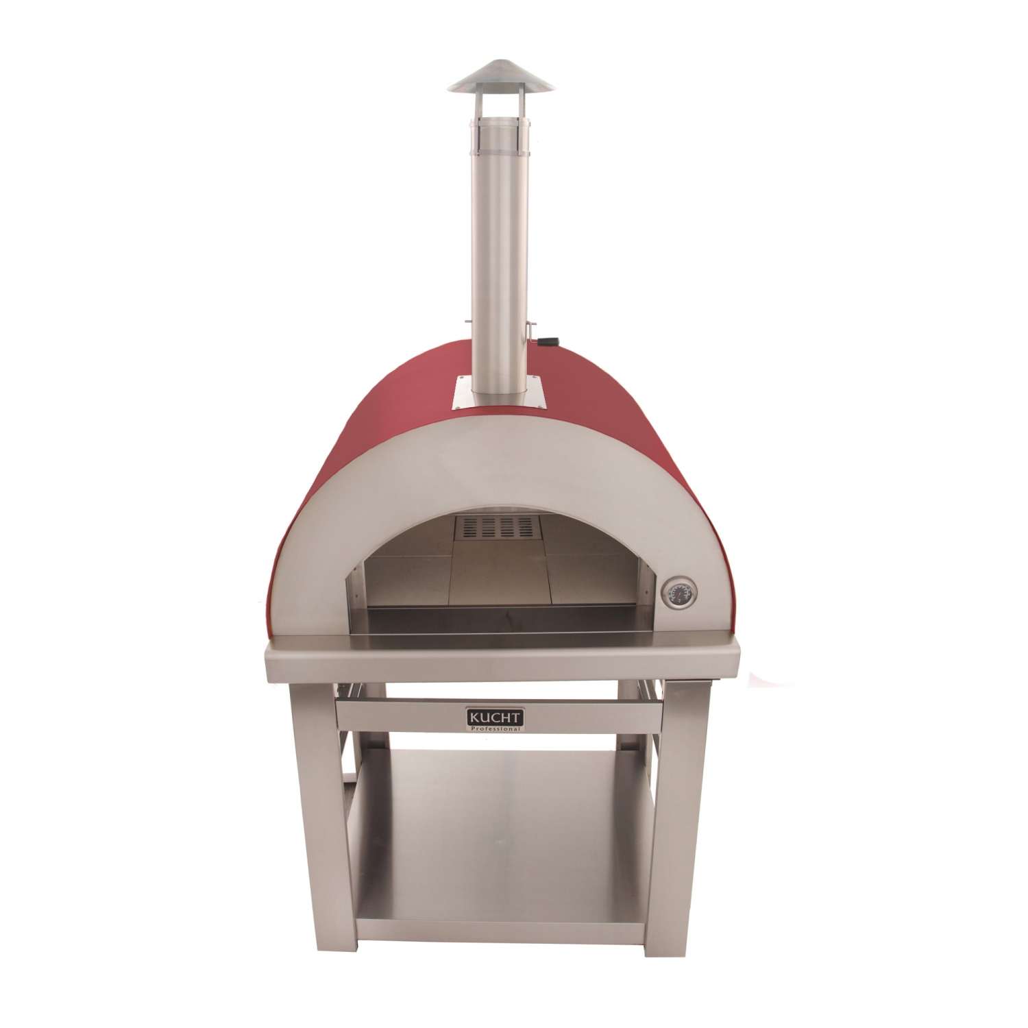 KUCHT Professional Outdoor Wood Fired Gas Pizza Oven in Red