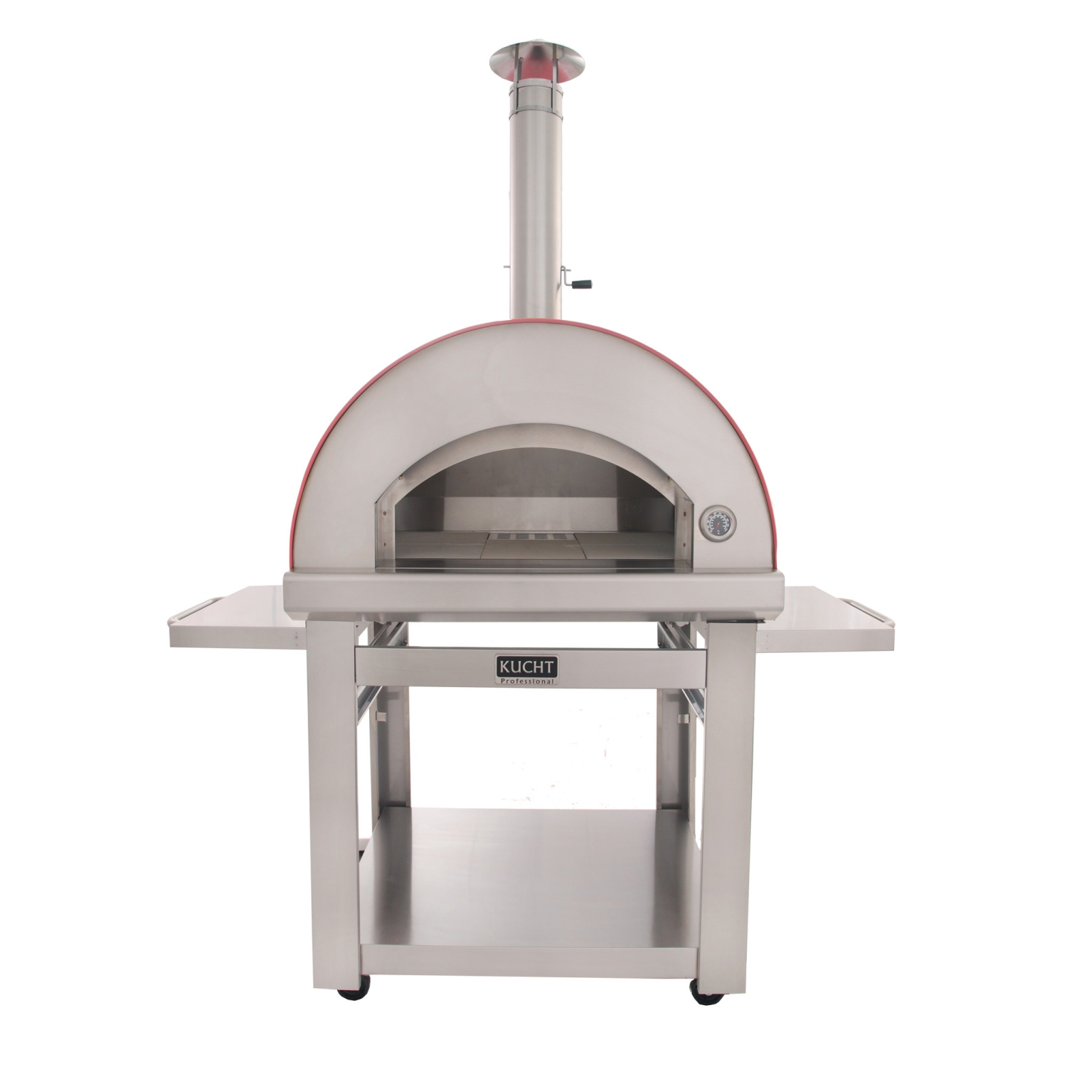 KUCHT Professional Outdoor Wood Fired Gas Pizza Oven in Red