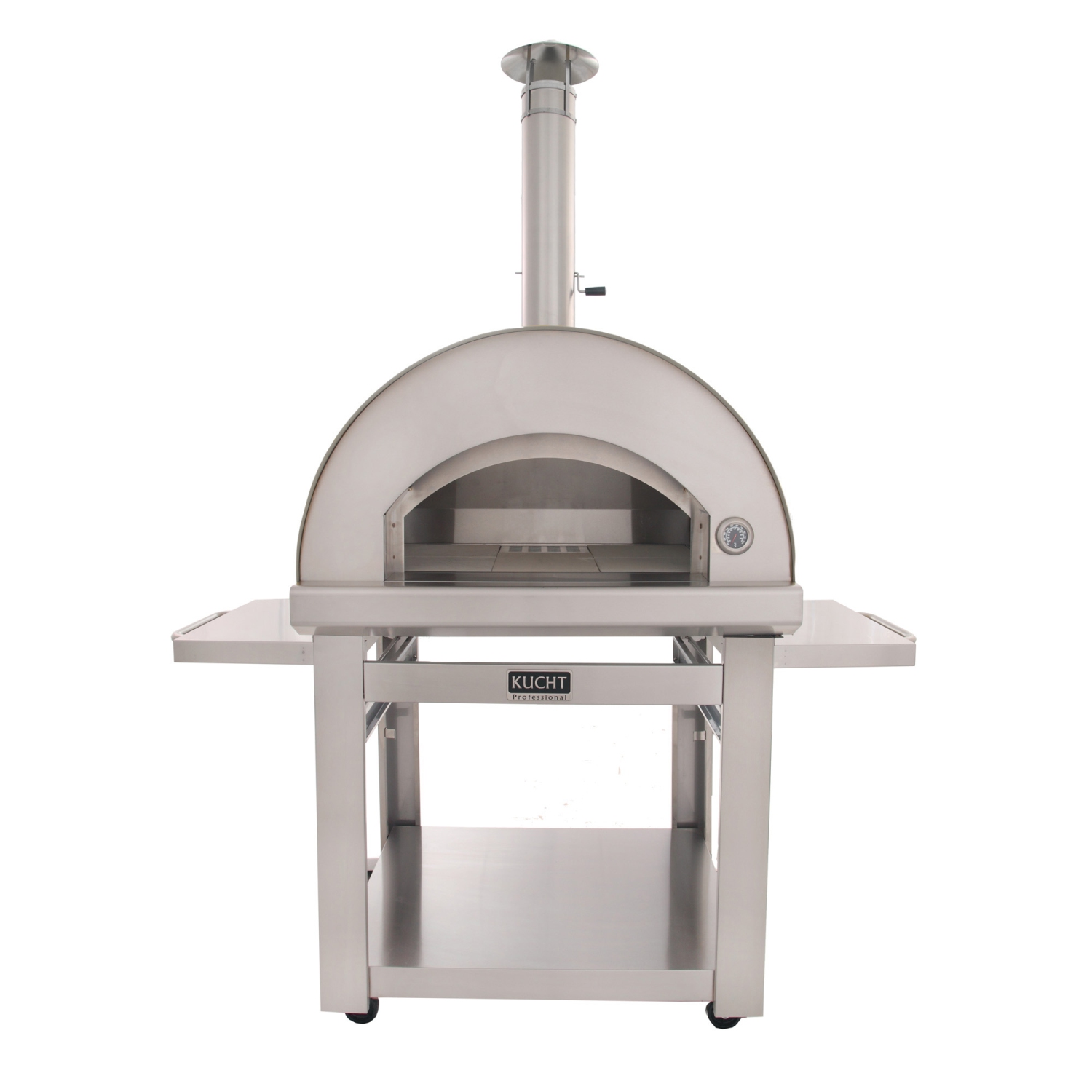 KUCHT Professional Outdoor Wood Fired Gas Pizza Oven in Stainless Steel