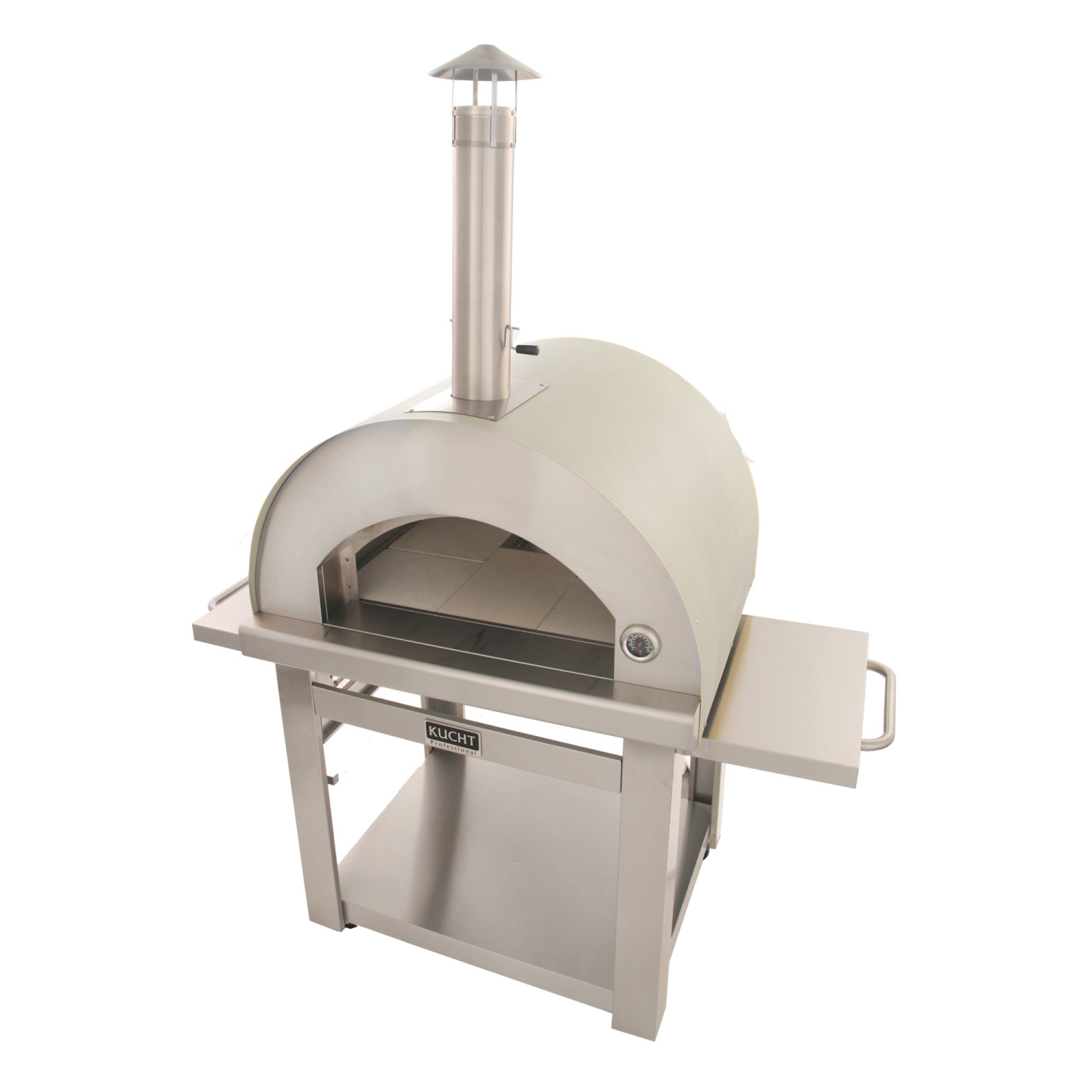 KUCHT Professional Outdoor Wood Fired Gas Pizza Oven in Stainless Steel