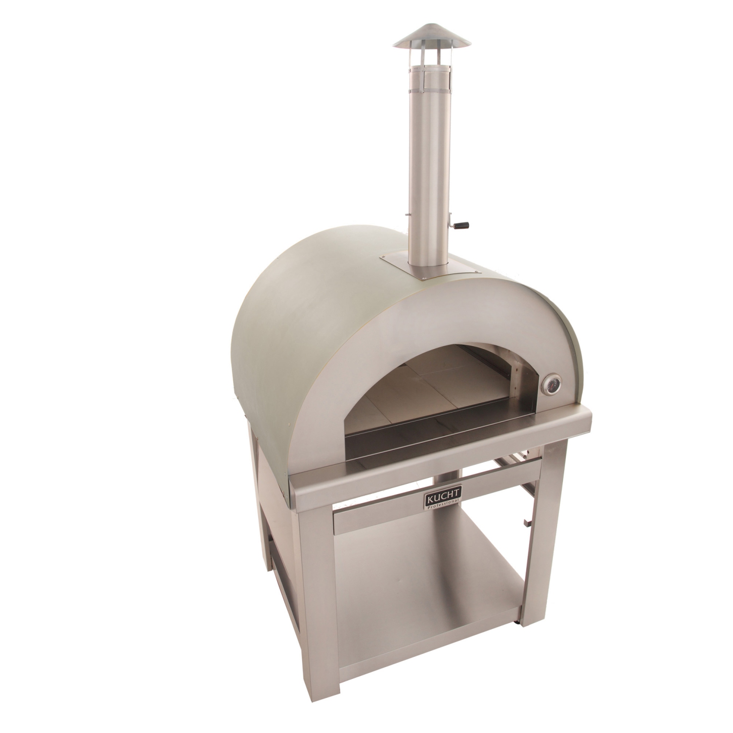 KUCHT Professional Outdoor Wood Fired Gas Pizza Oven in Stainless Steel