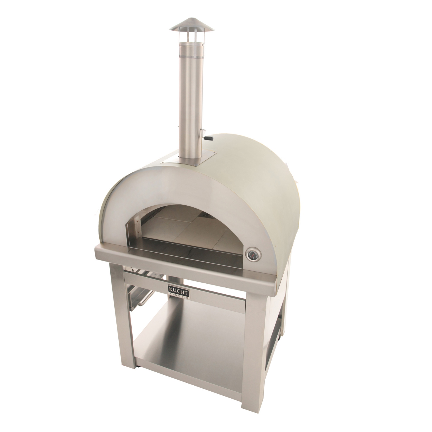 KUCHT Professional Outdoor Wood Fired Gas Pizza Oven in Stainless Steel