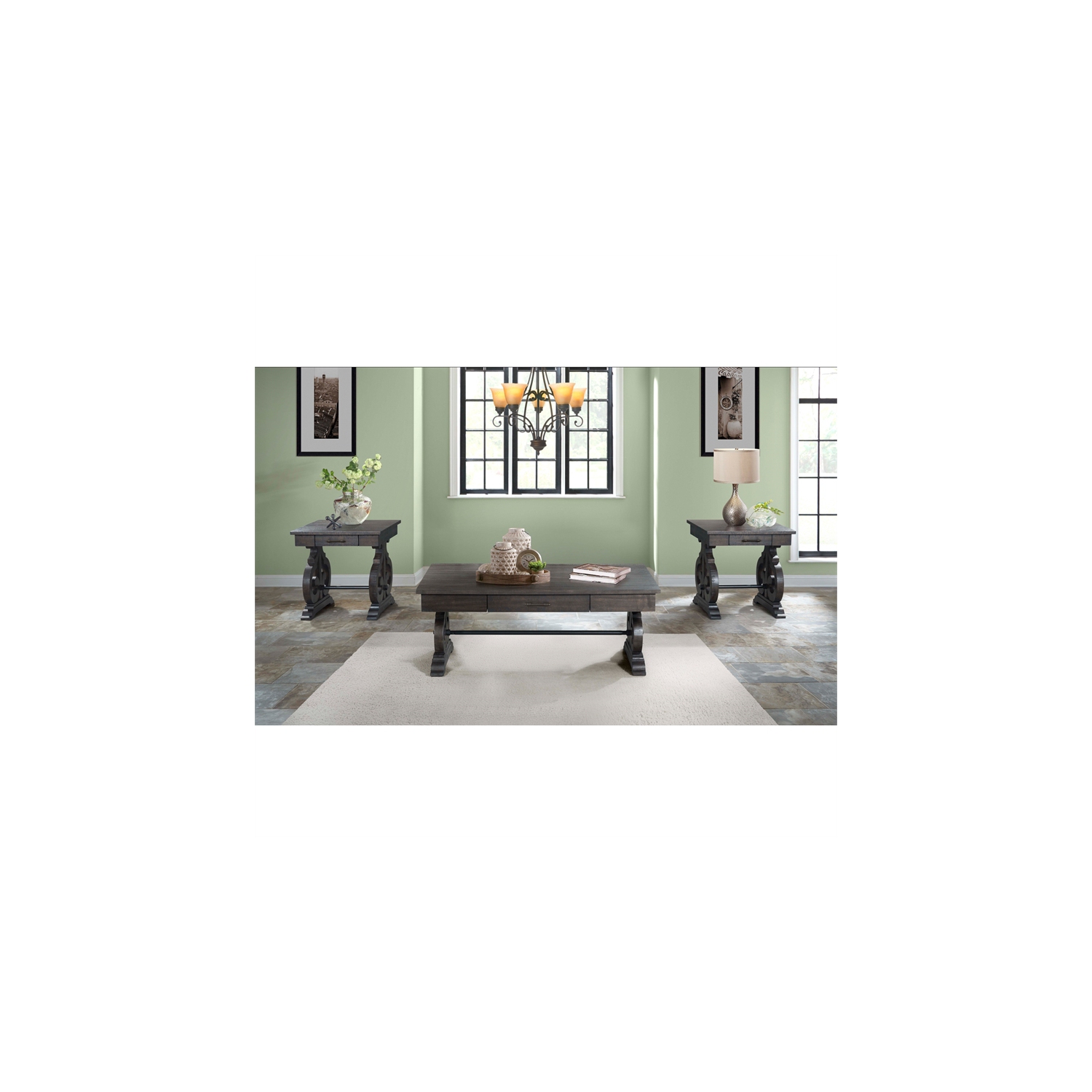 Bowery Hill Chair Side Table in Brown