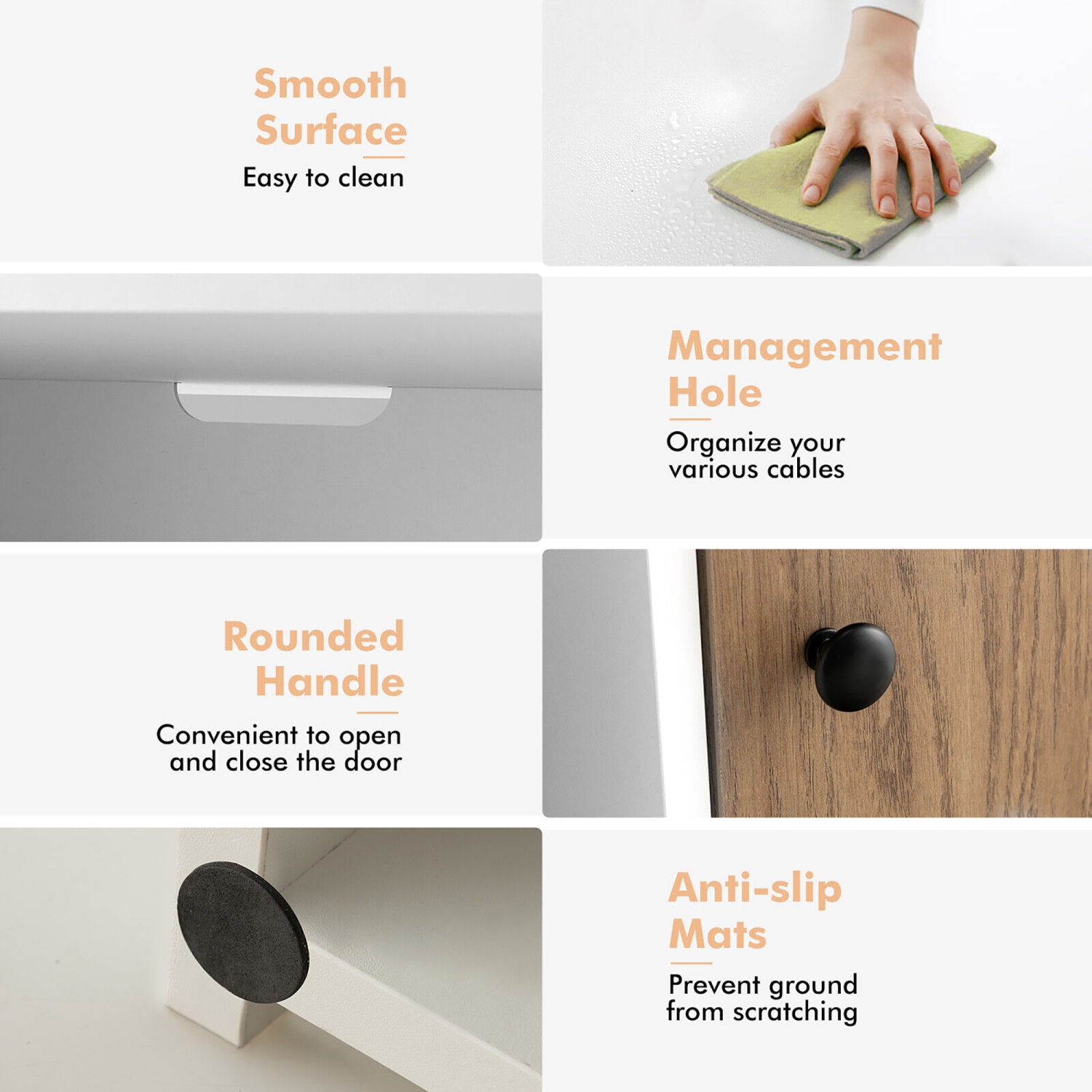 Table de chevet 2 pièces GYMAX, table d'appoint avec étagère de rangement, pour chambre à coucher, salon