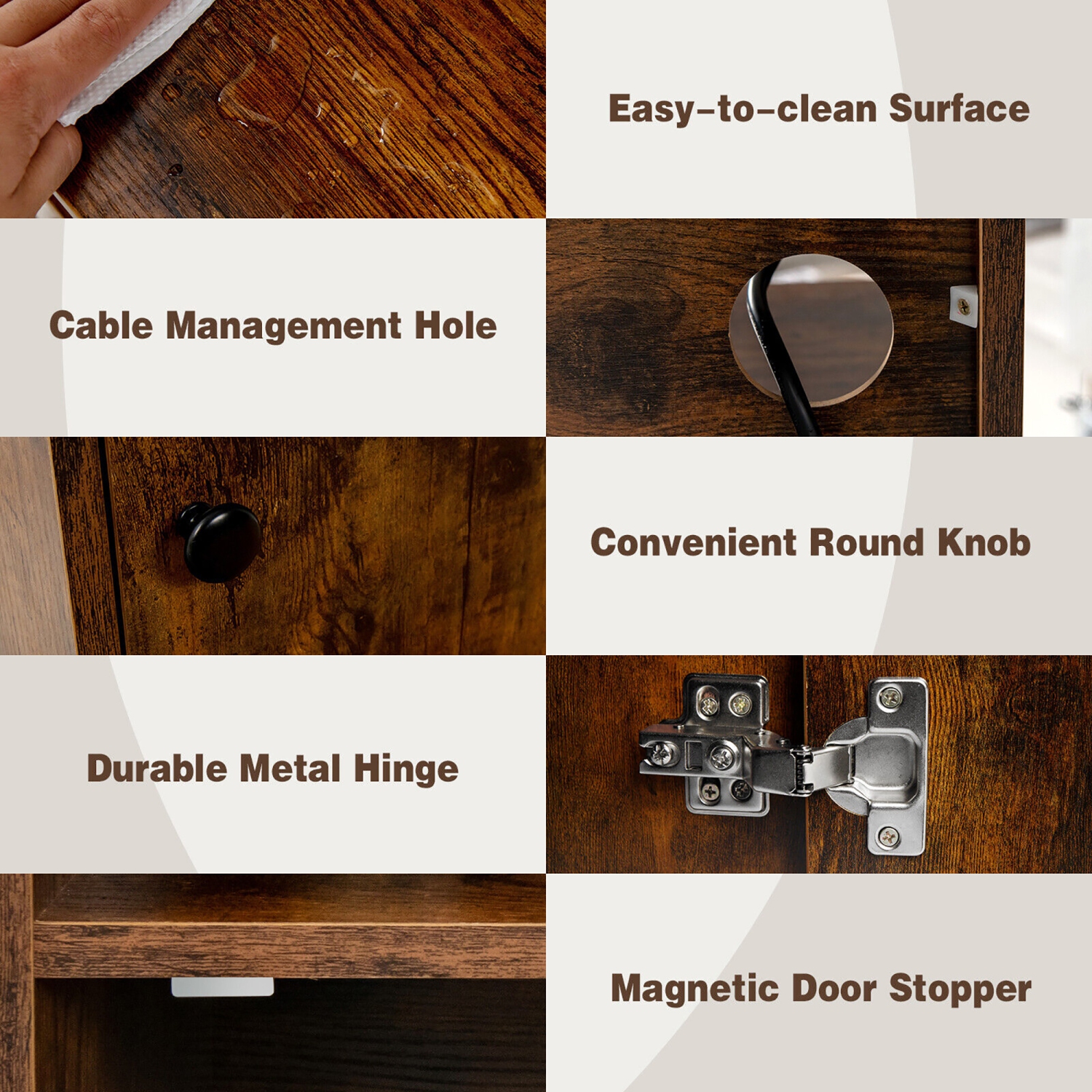 Gymax Nightstand Bedside End Side Table Bookshelf w/ Charging Station