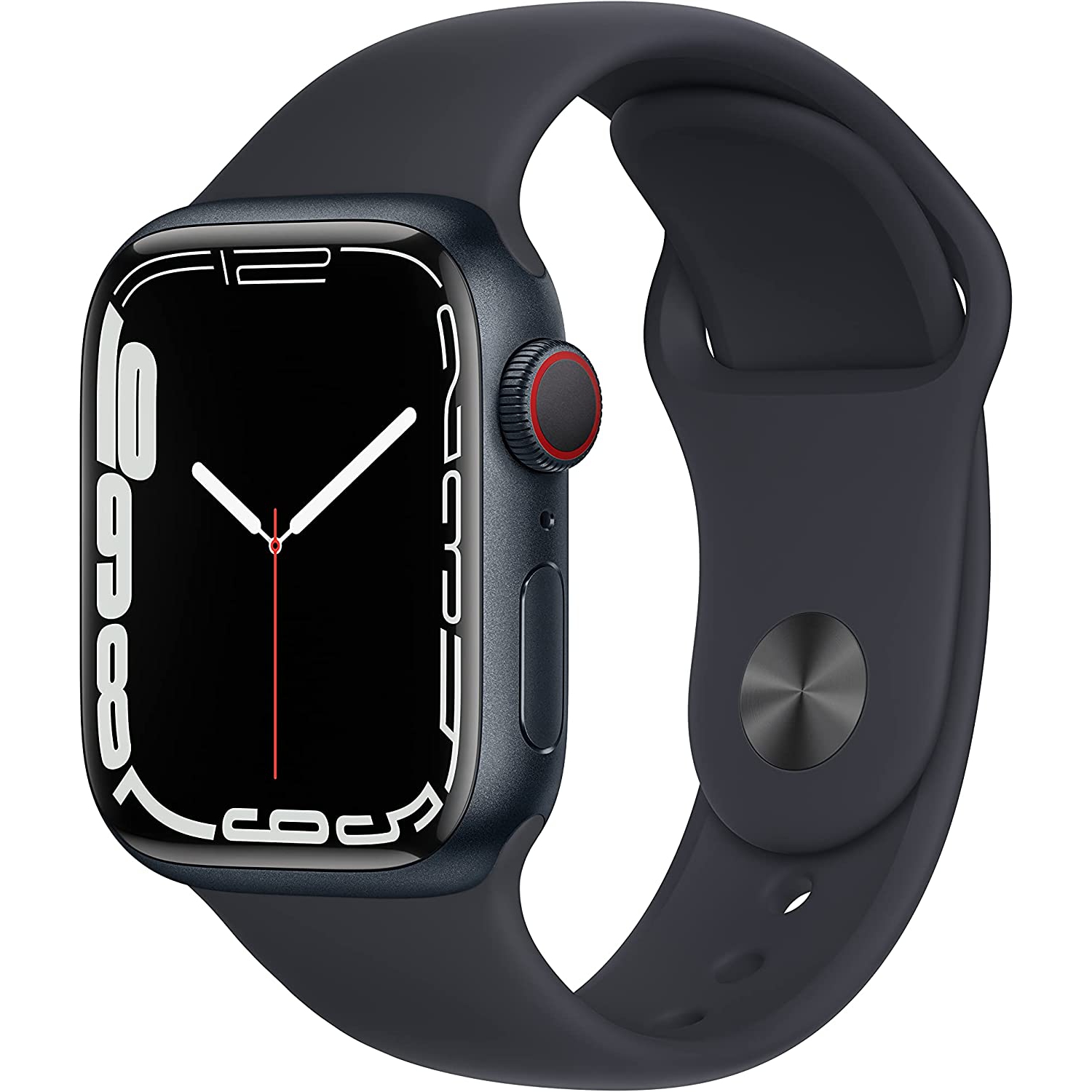 Refurbished (Good) Apple Watch Series 7 (GPS + Cellular 4G LTE, 45mm) - Midnight Aluminum Case with Midnight Sport Band
