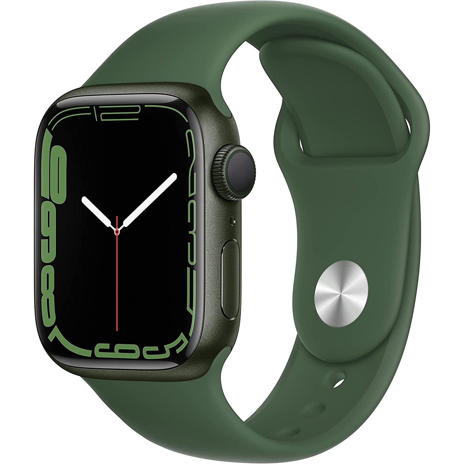 Refurbished Apple Watch Series 7 (GPS, 41mm) Green Aluminum Case with Clover Sport Band